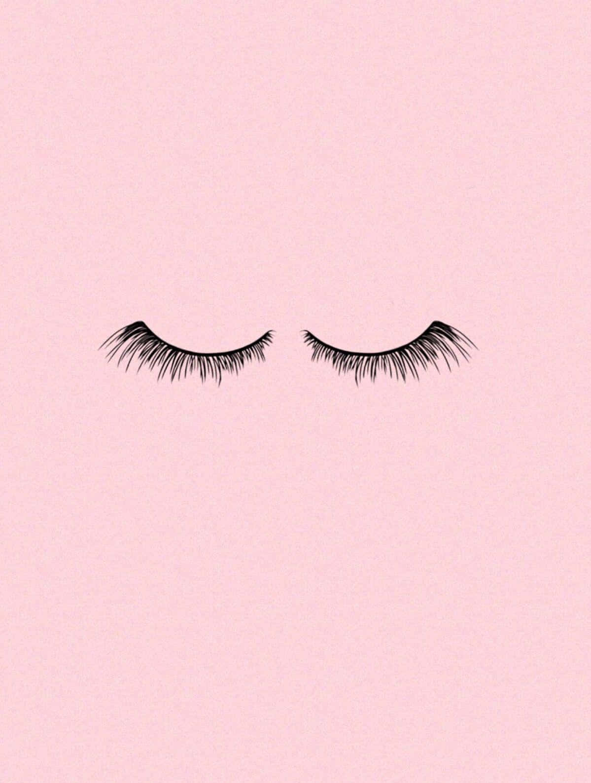 aesthetic baby pink, soft pink background, black eyelashes, HD Phone Wallpaper