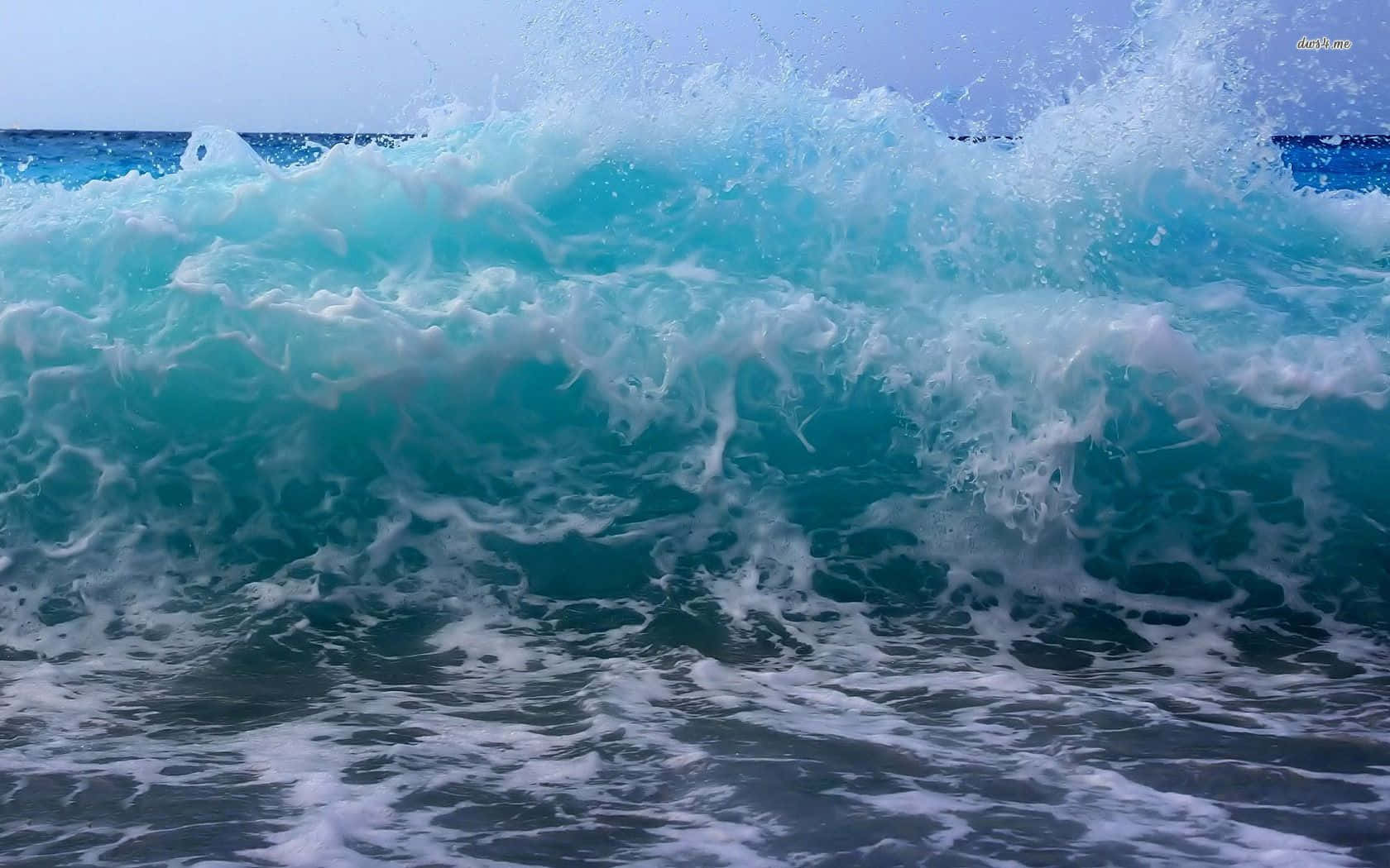 Aesthetic Beach Laptop, turquoise ocean wave, white foam, HD Desktop Wallpaper