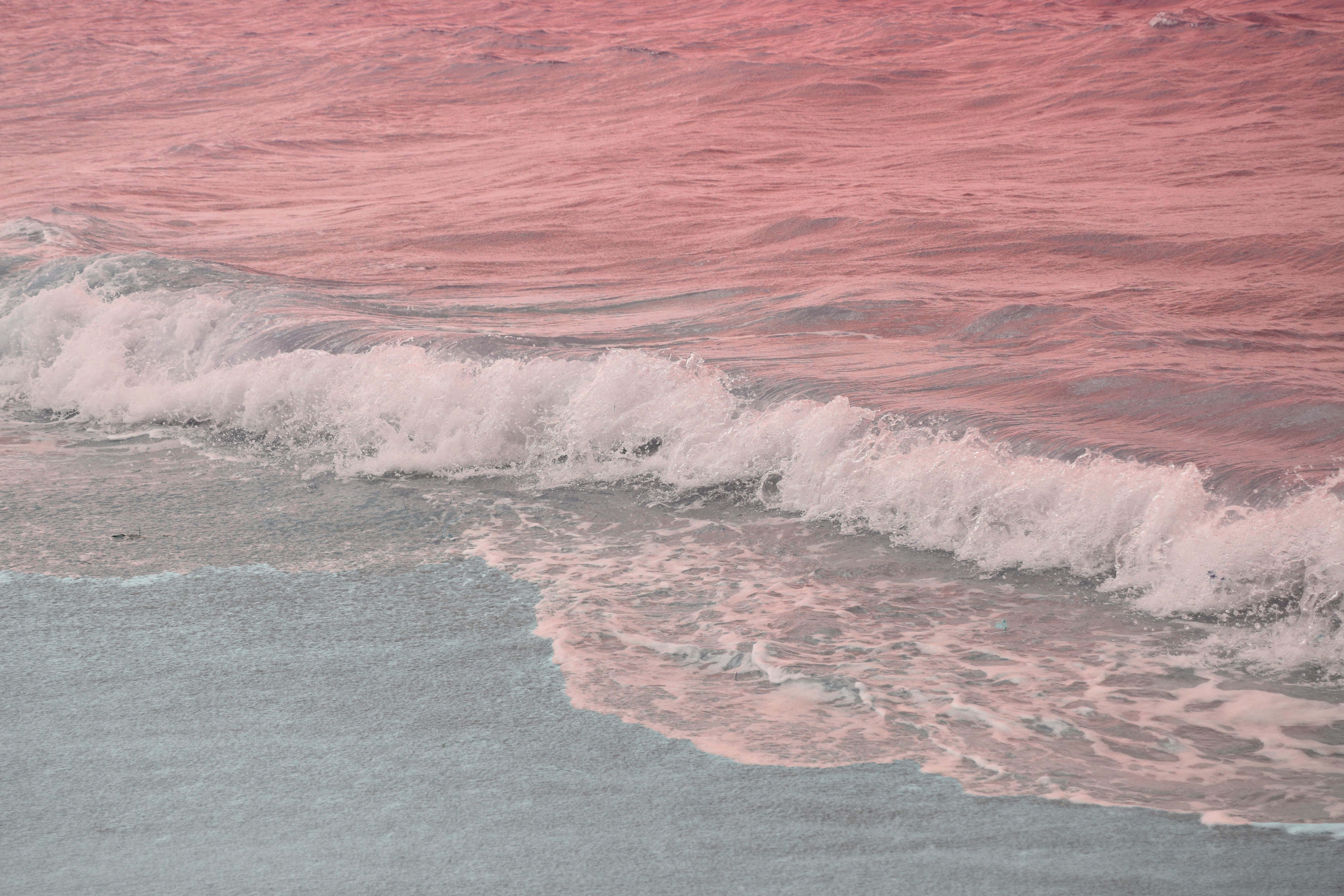 sunset, beach, ocean wave, 5K Desktop Wallpaper