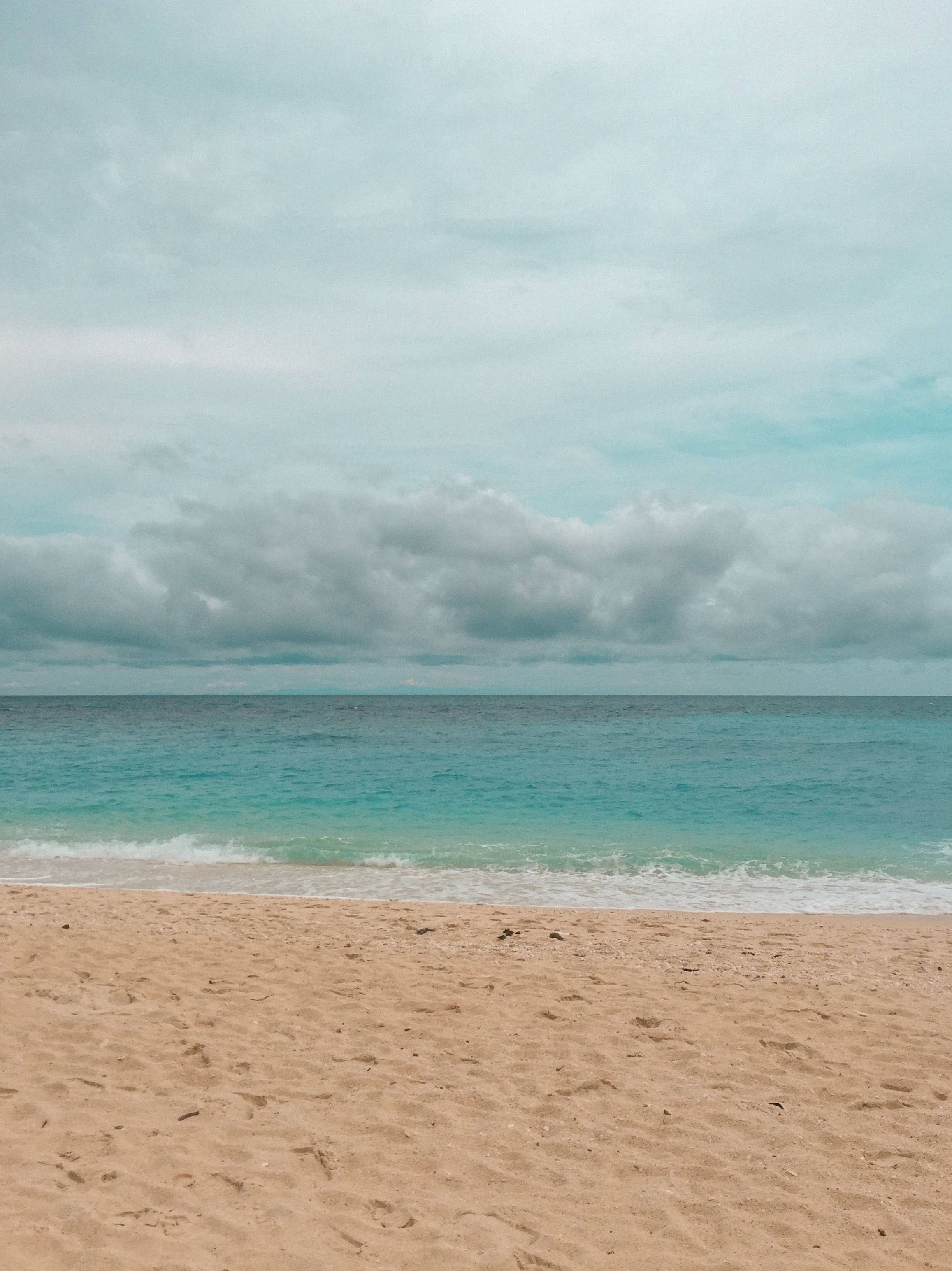 Aesthetic Beach, turquoise waves, golden sand, 2K Phone Wallpaper