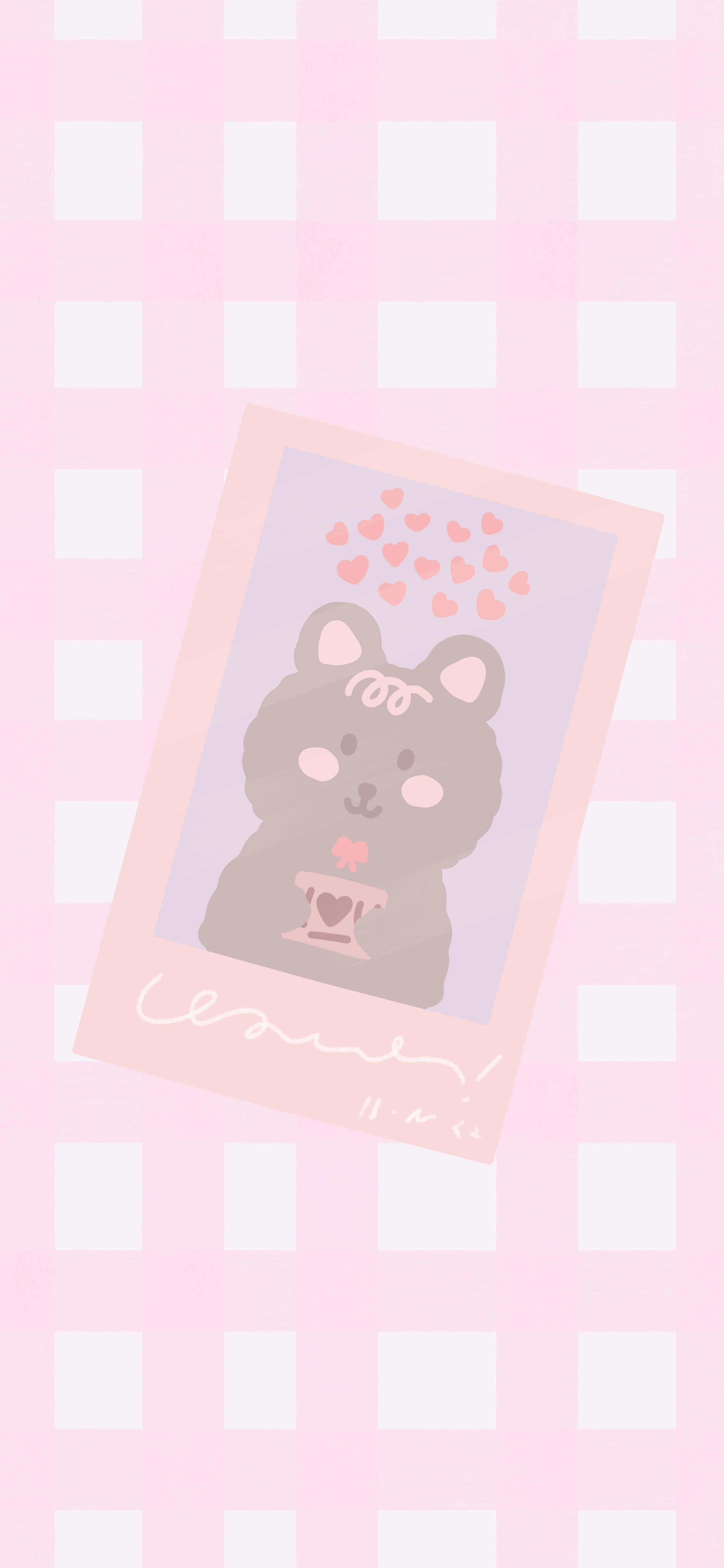 pastel bear, gray bear, heart-shaped cup, 5K Phone Wallpaper