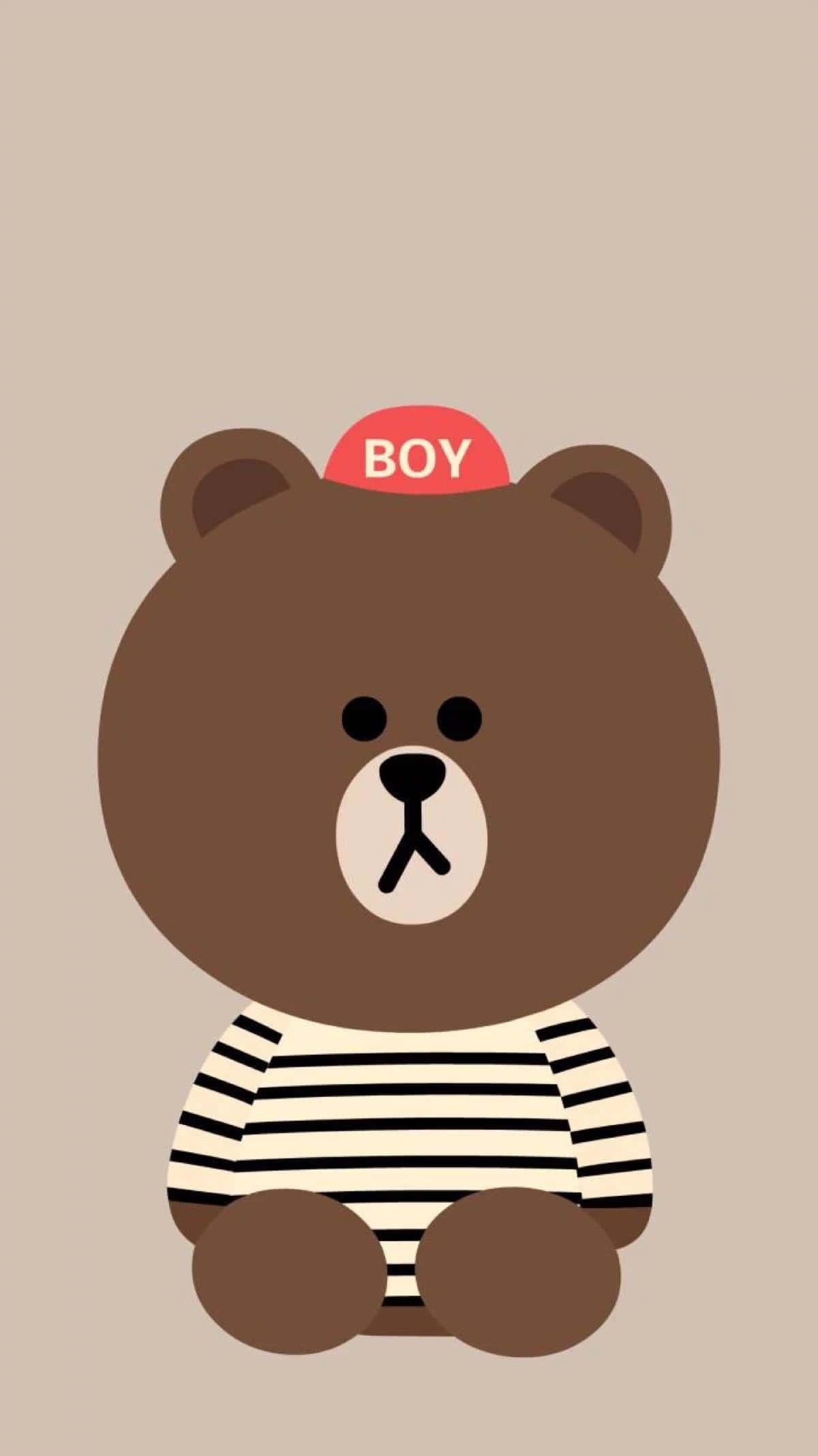 Boy Cap Bear, striped shirt, red cap, Full HD Phone Wallpaper