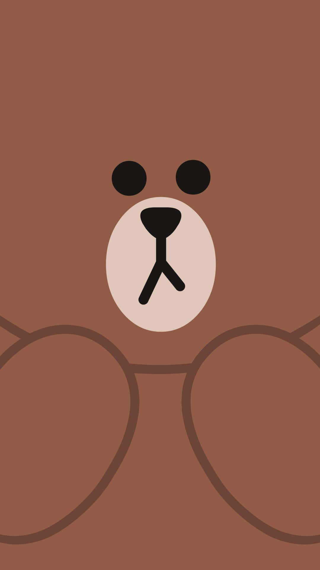 minimalist brown bear, black eyes, nose, Full HD Phone Wallpaper