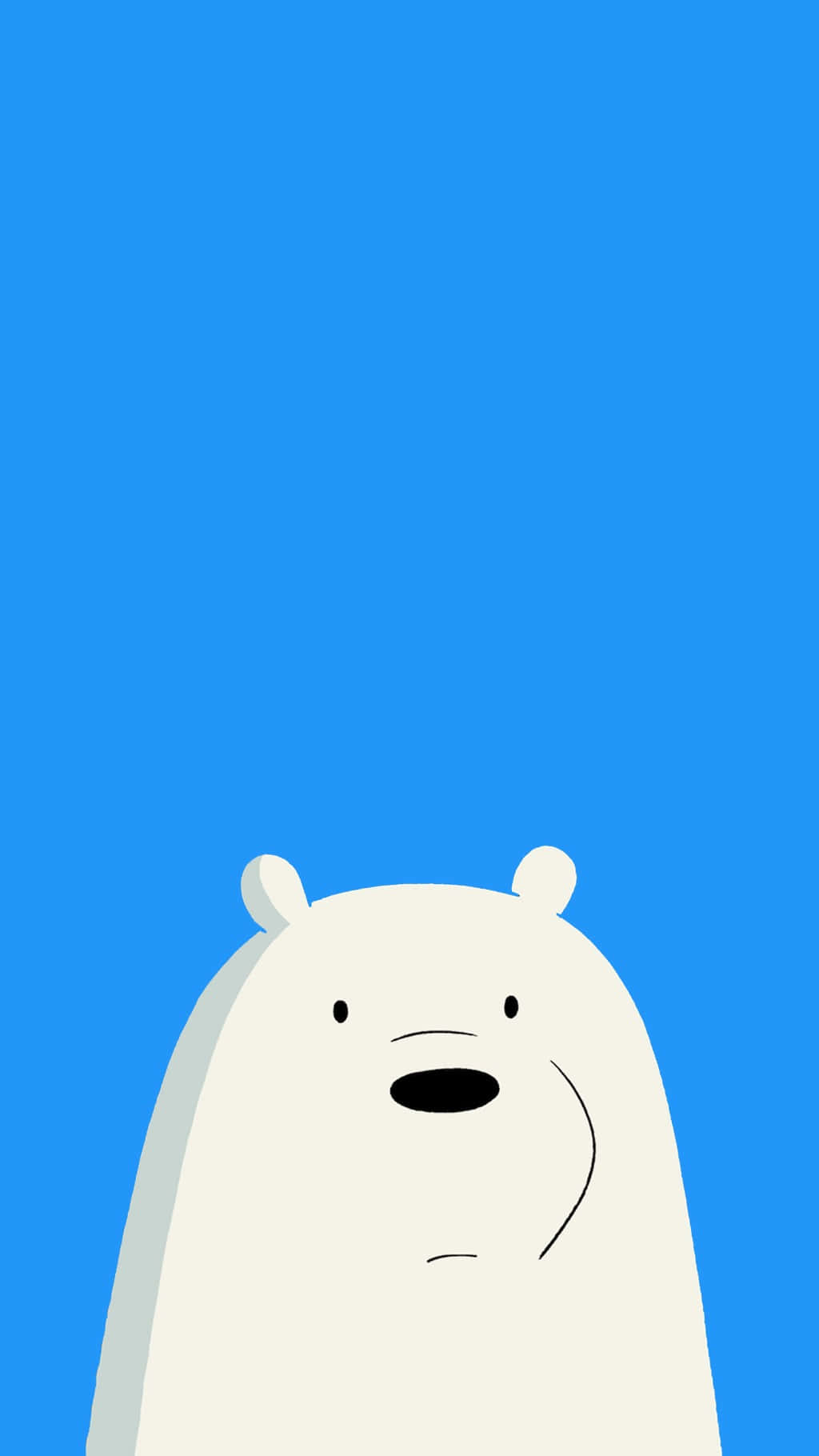 kawaii bear, white cartoon bear, bright blue background, HD Phone Wallpaper