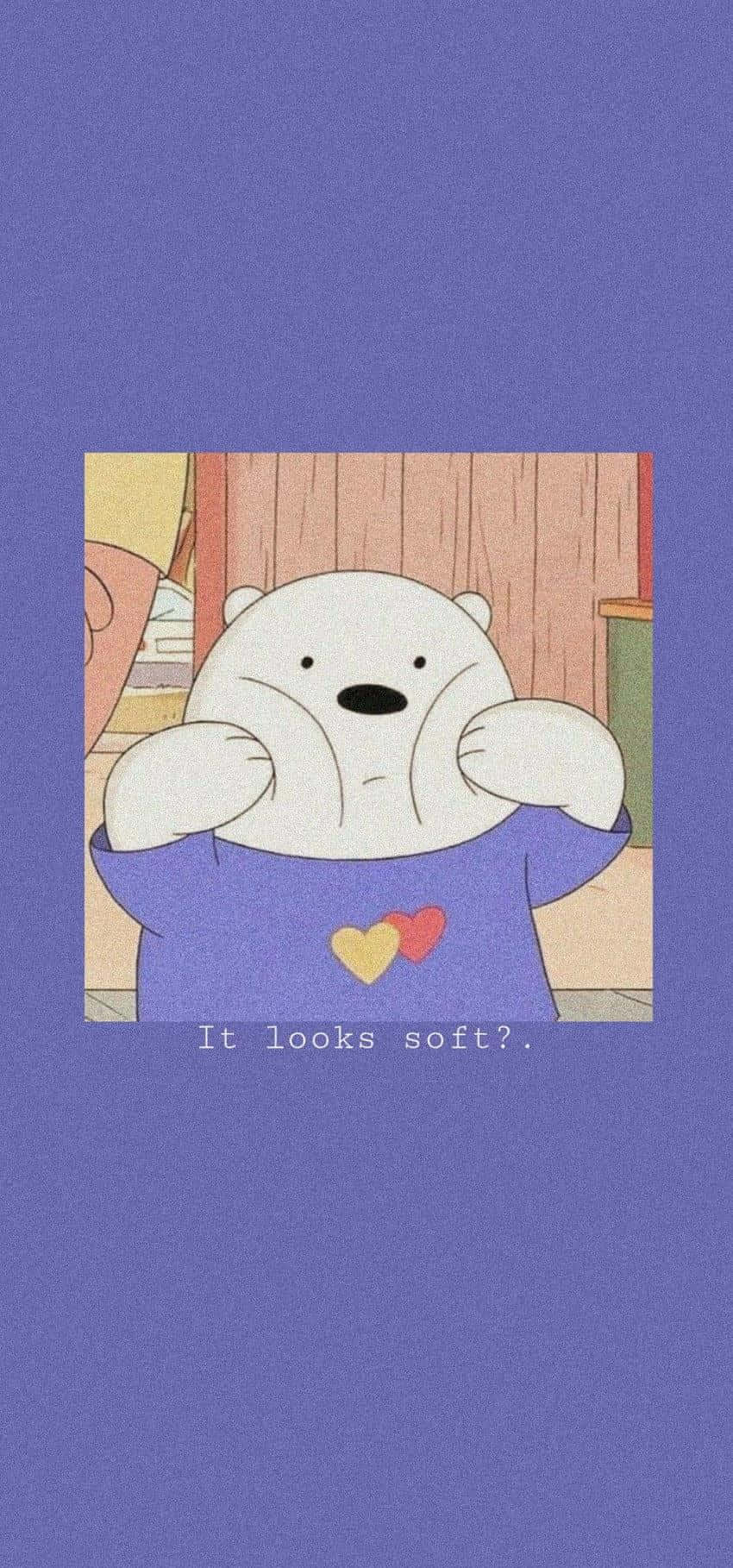 Aesthetic Bear, cartoon polar bear, purple shirt, HD Phone Wallpaper