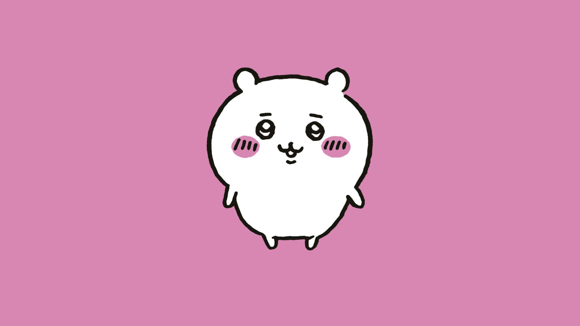 Adorable Cartoon Bear, white cartoon character, pink cheeks, Full HD Desktop Wallpaper