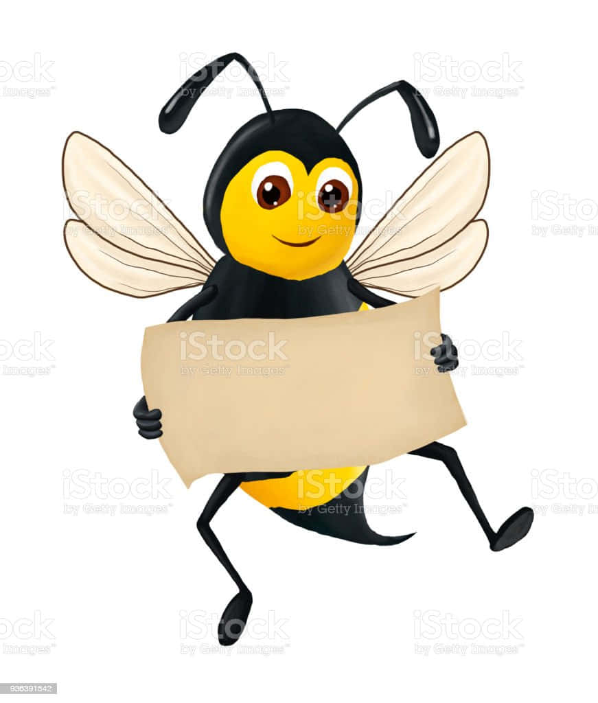Funny Clean Dancing Bee, cartoon bee, big eyes, SD Phone Wallpaper