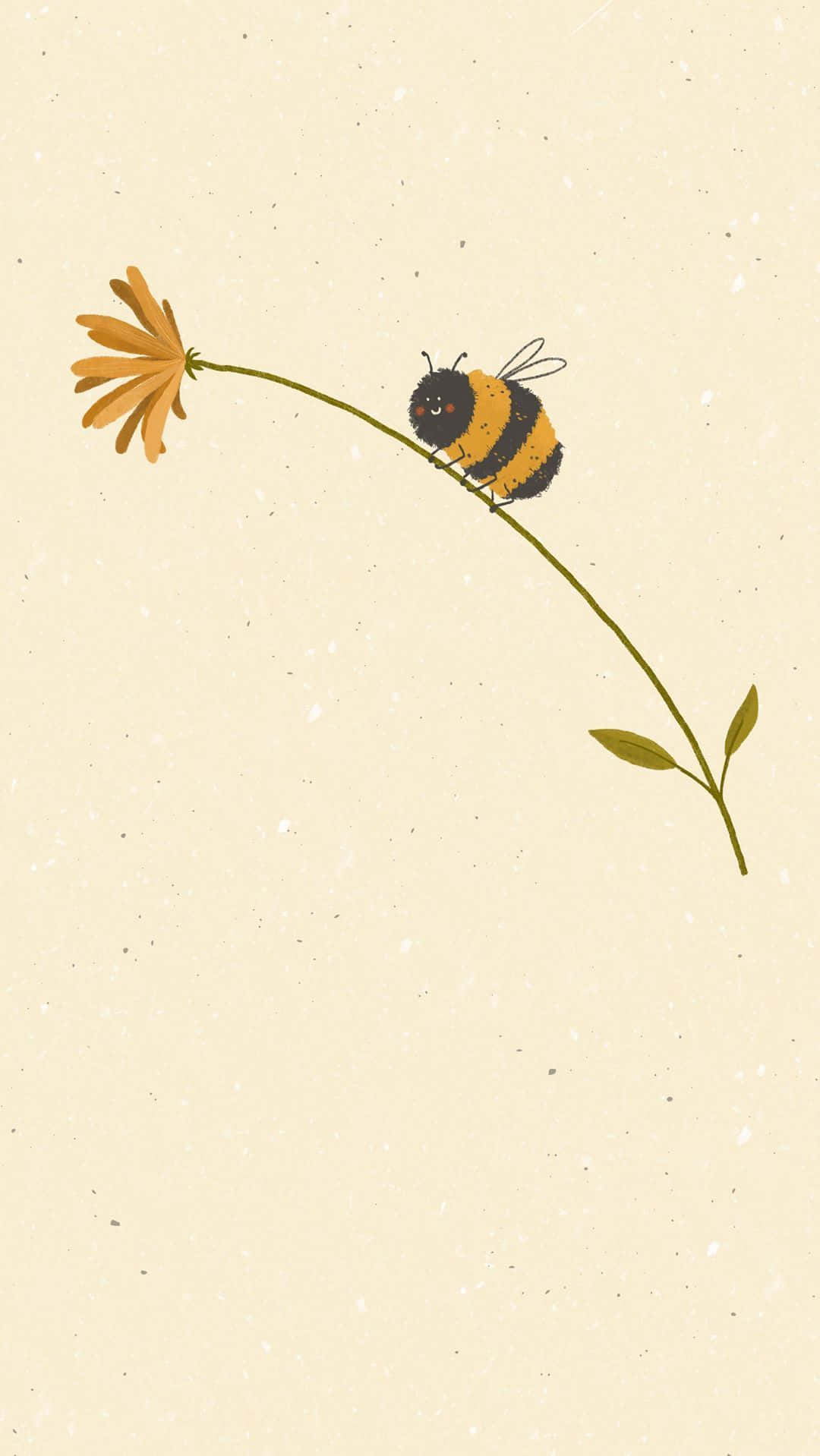 Aesthetic Bee, bumblebee, orange flower, HD Phone Wallpaper