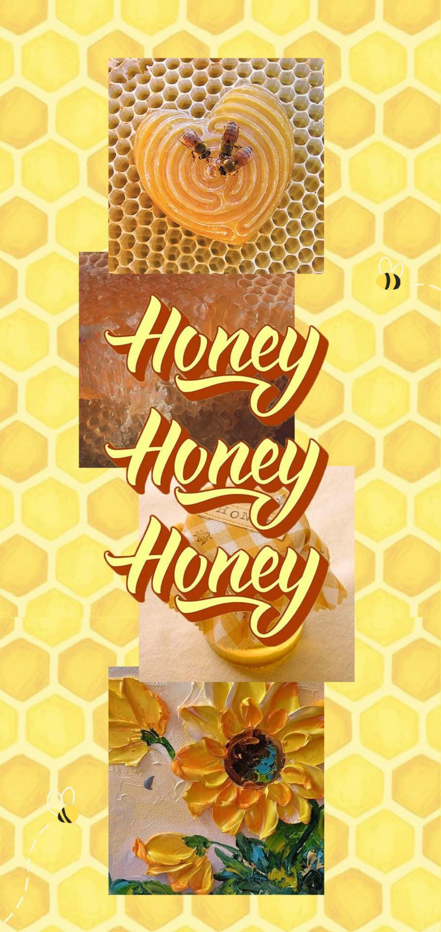 Aesthetic Bee, honeycomb, bee, Full HD Phone Wallpaper