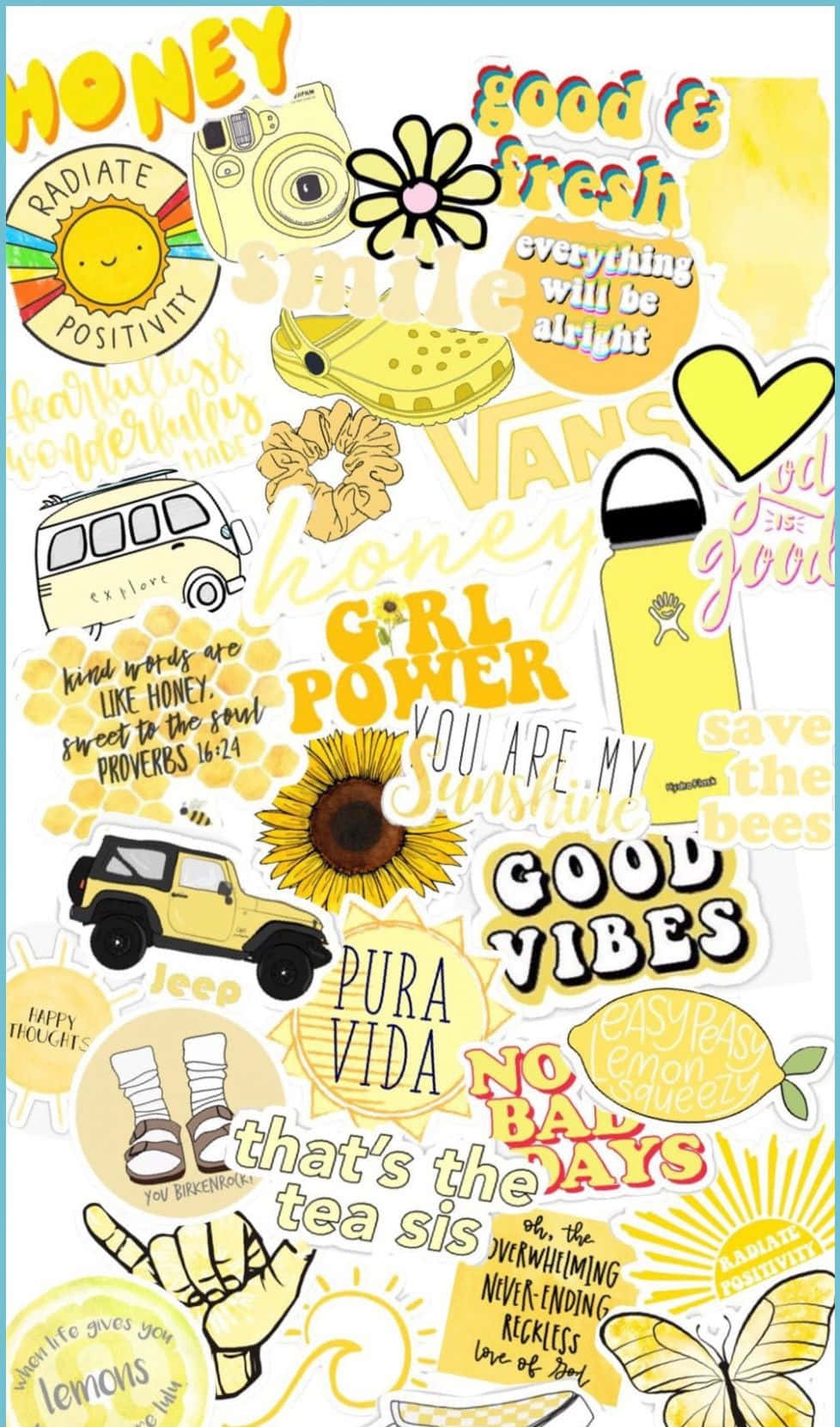 Aesthetic Bee, vibrant yellow, stickers, HD Phone Wallpaper