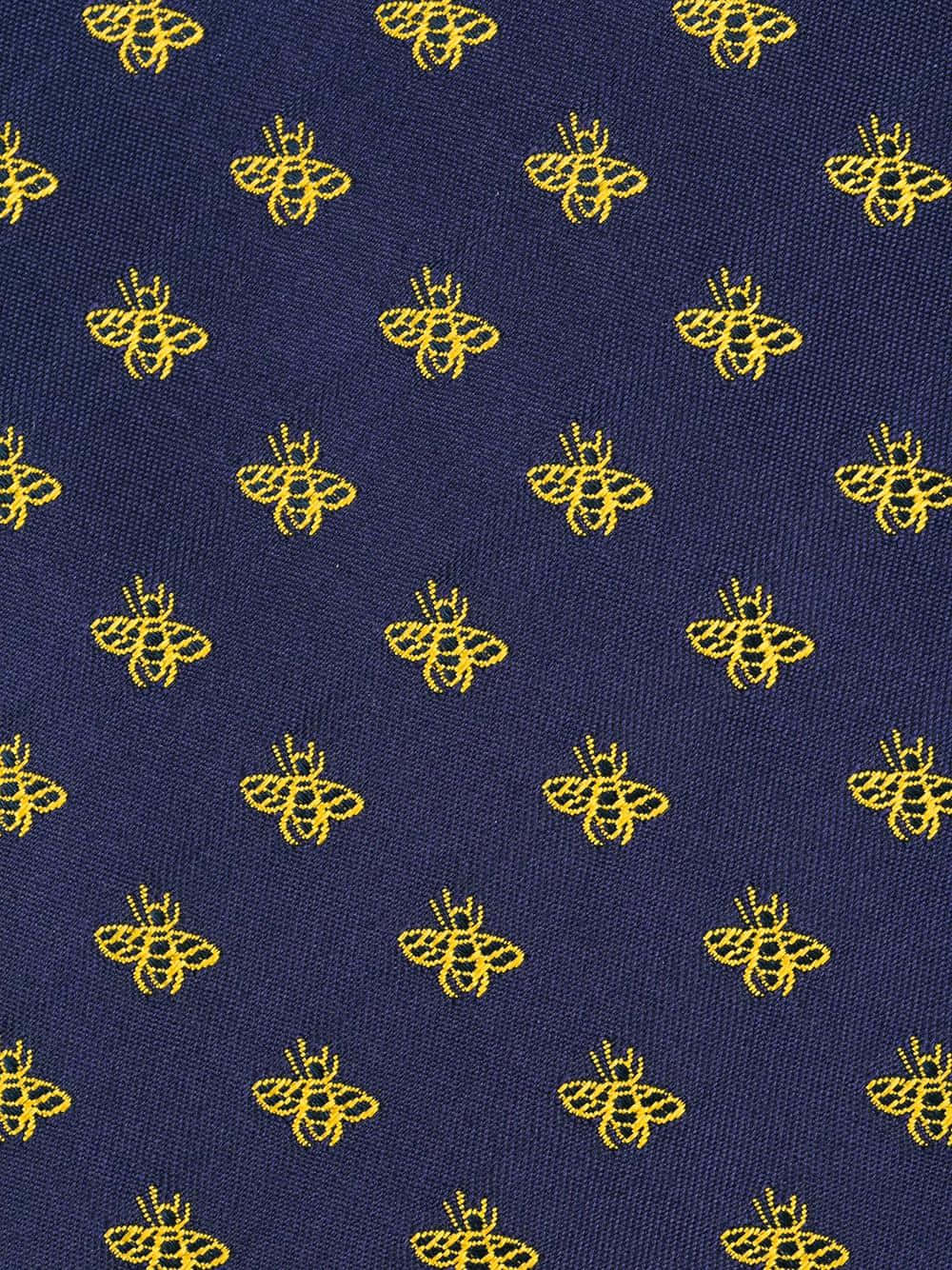 Aesthetic Bee, navy fabric, golden bee embroidery, HD Phone Wallpaper