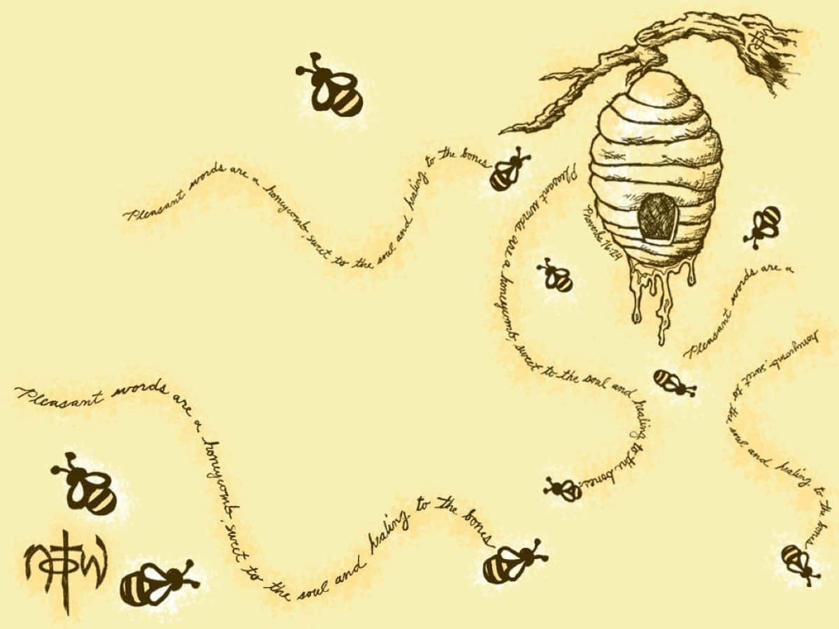 Aesthetic Bee, bees, honeycomb, SD Desktop Wallpaper