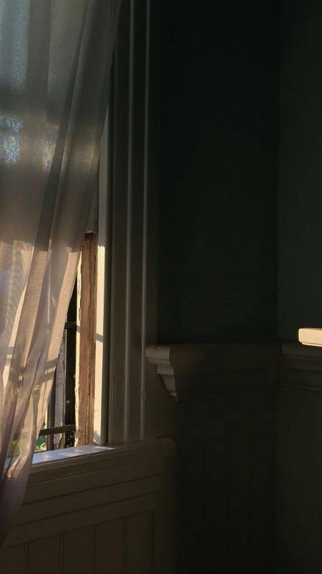 Aesthetic Beige, window sill, sheer curtains, Full HD Phone Wallpaper