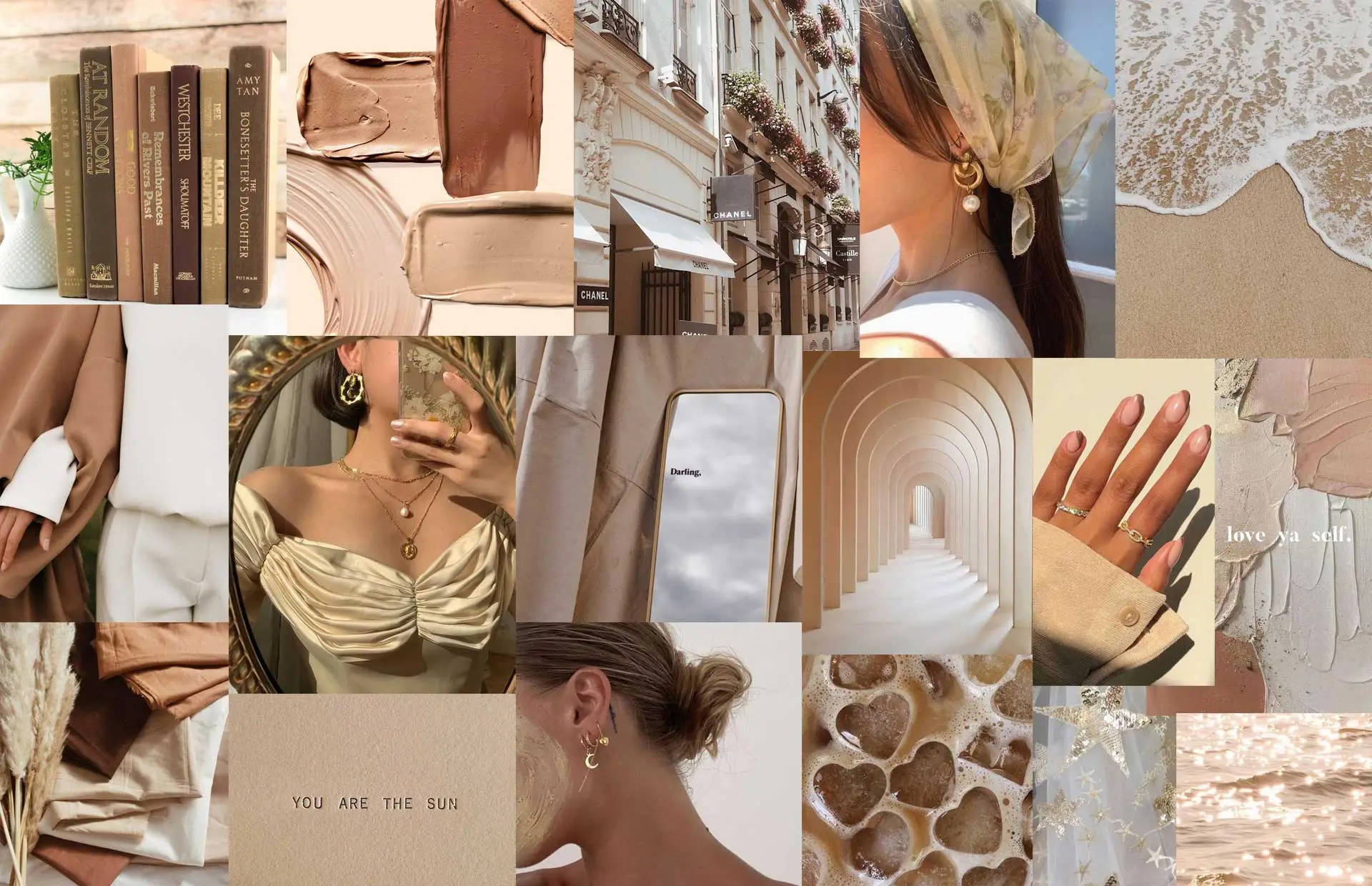 European Beige Aesthetic Laptop, beige, brown, Full HD Desktop Wallpaper