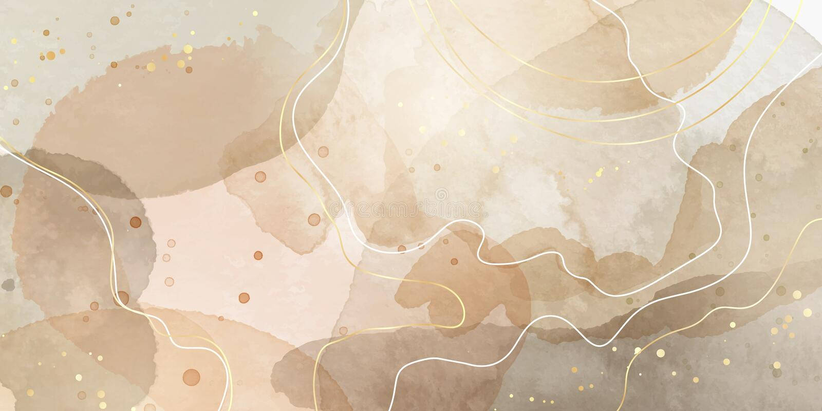 coffee stained beige aesthetic laptop, soft beige watercolor washes, delicate gold lines, HD Desktop Wallpaper