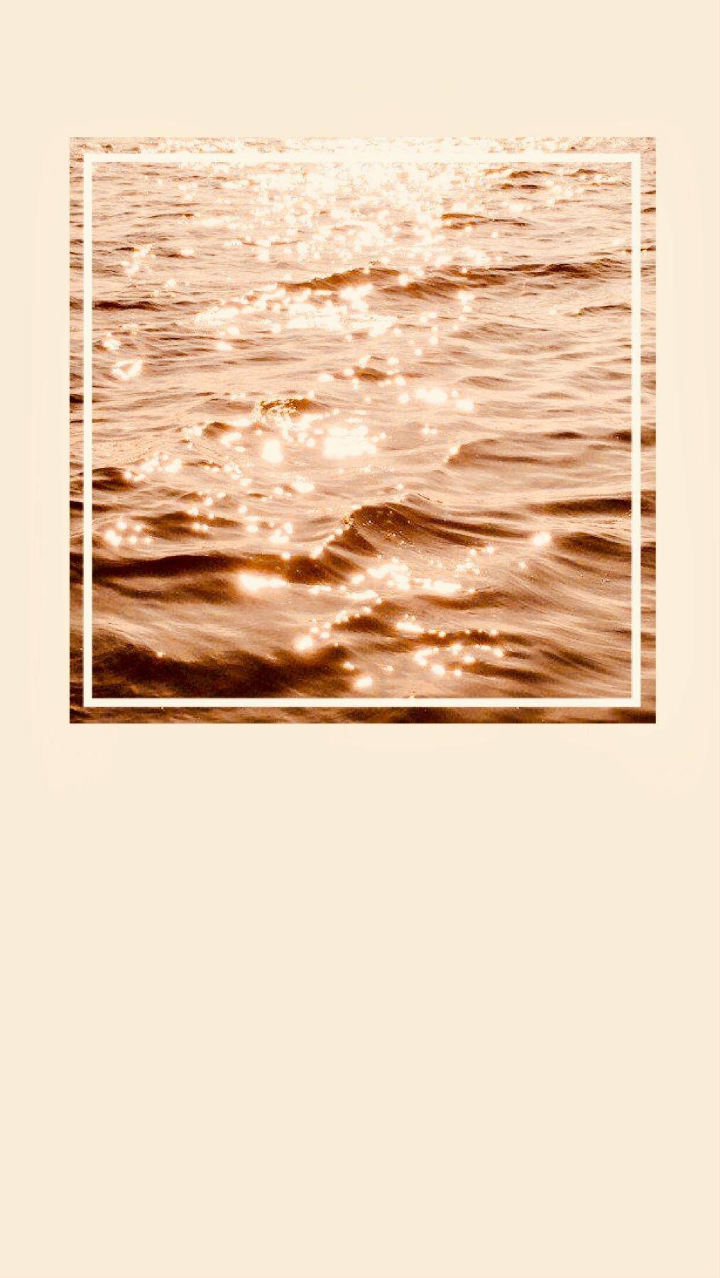 Aesthetic Beige, sea waves, sunlight, HD Phone Wallpaper