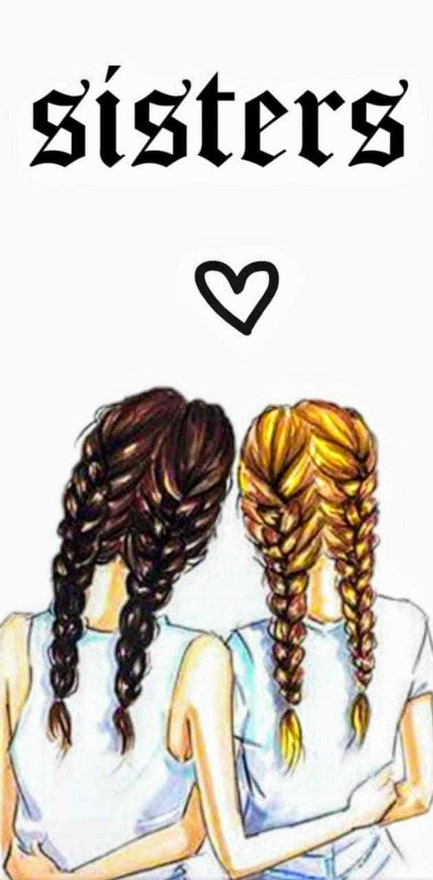 Aesthetic Bff, sisters, braided hair, HD Phone Wallpaper