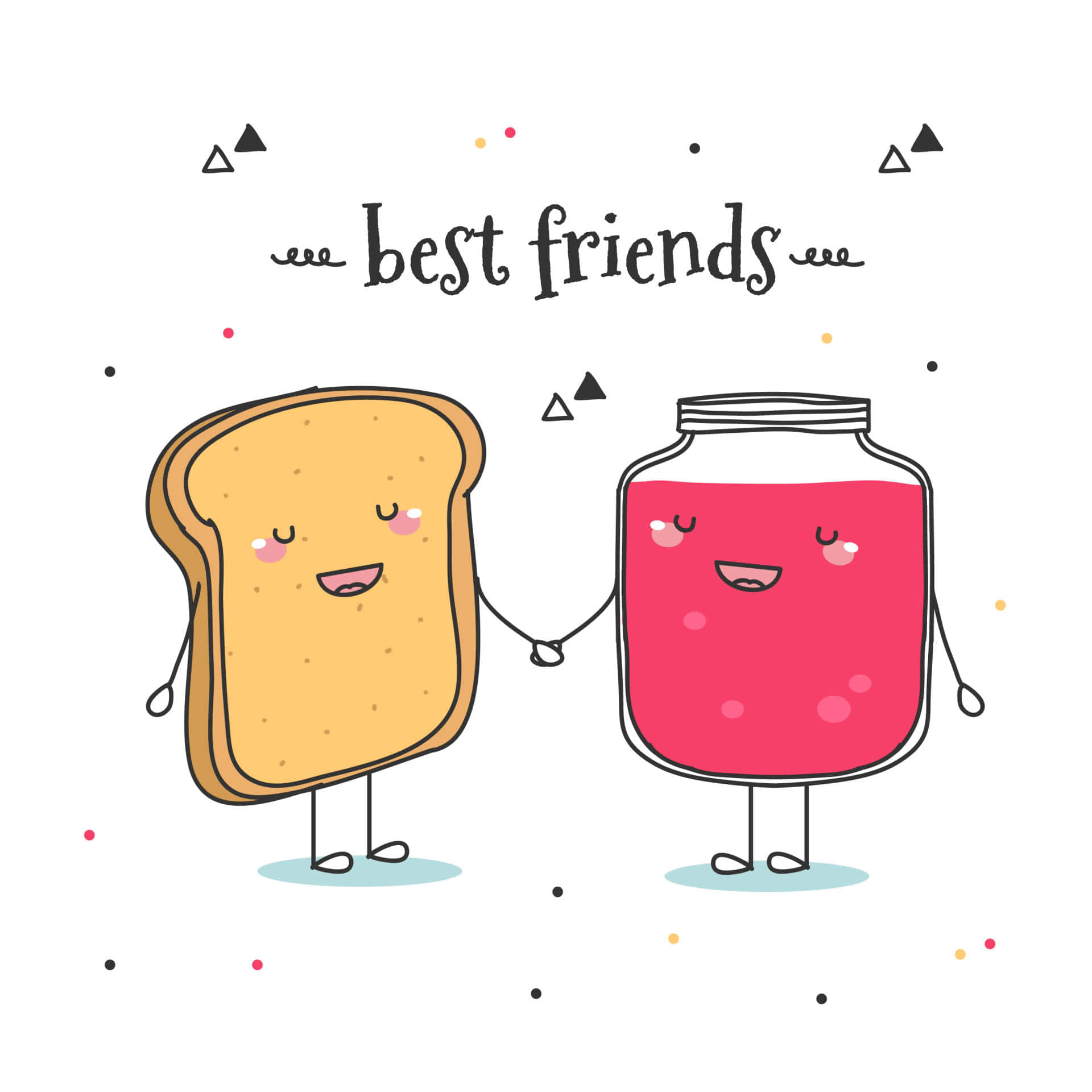 Aesthetic Bff, toast, jam, Full HD Desktop Wallpaper