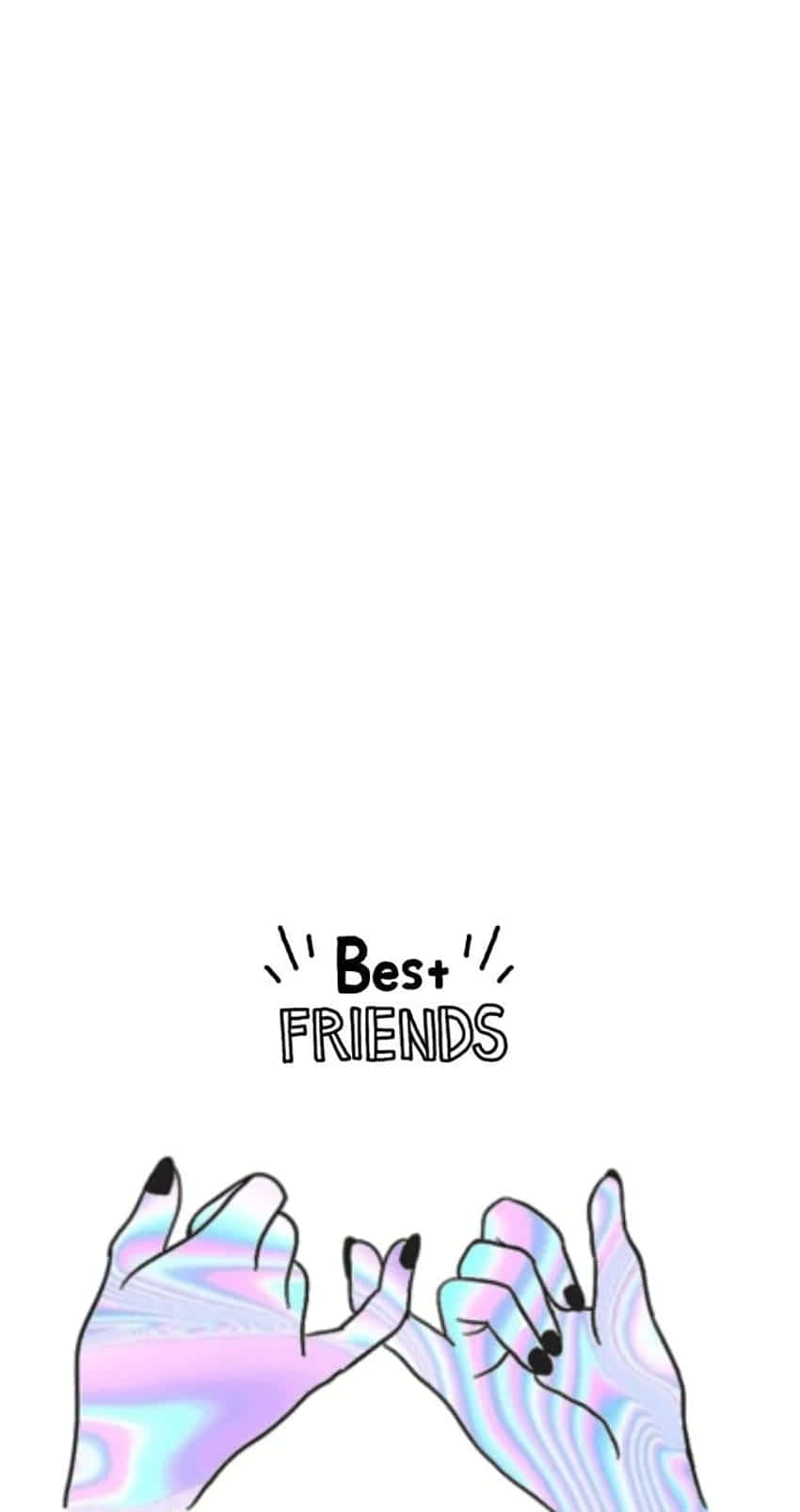 Aesthetic BFF, black nails, heart shape, HD Phone Wallpaper