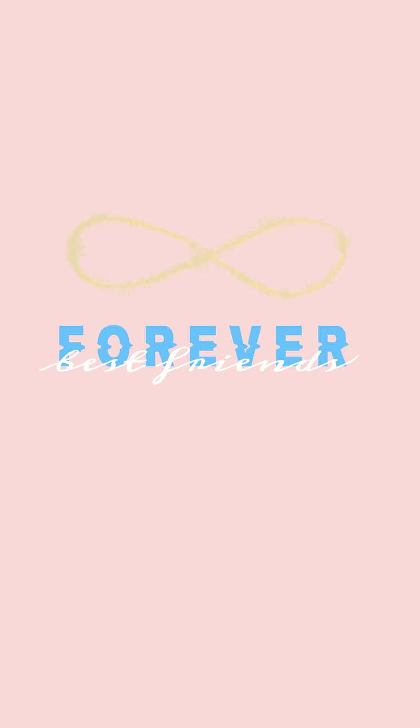 Aesthetic Bff, pink background, yellow infinity symbol, HD Phone Wallpaper