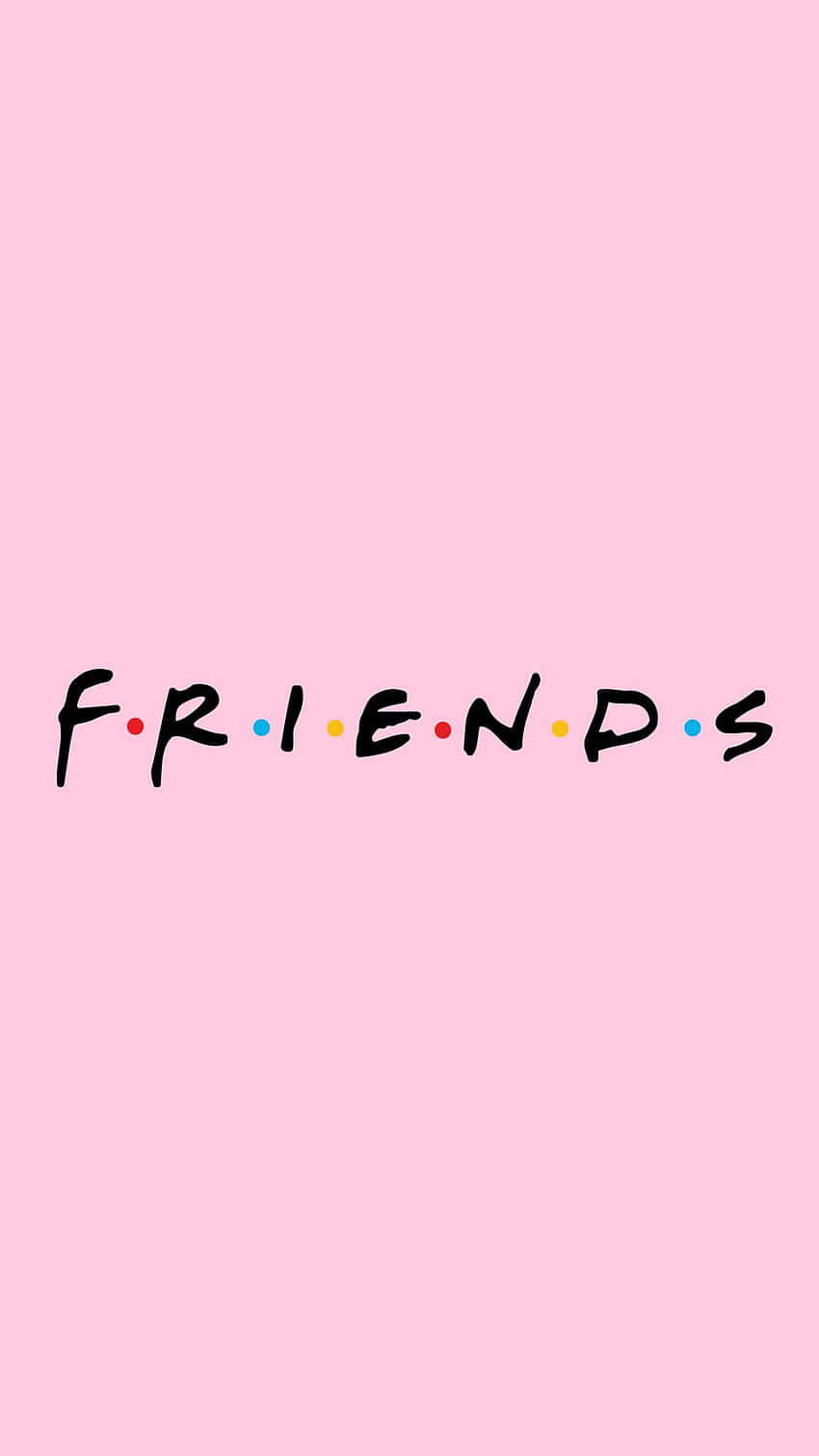 friends, iconic TV show logo, pastel pink background, HD Phone Wallpaper