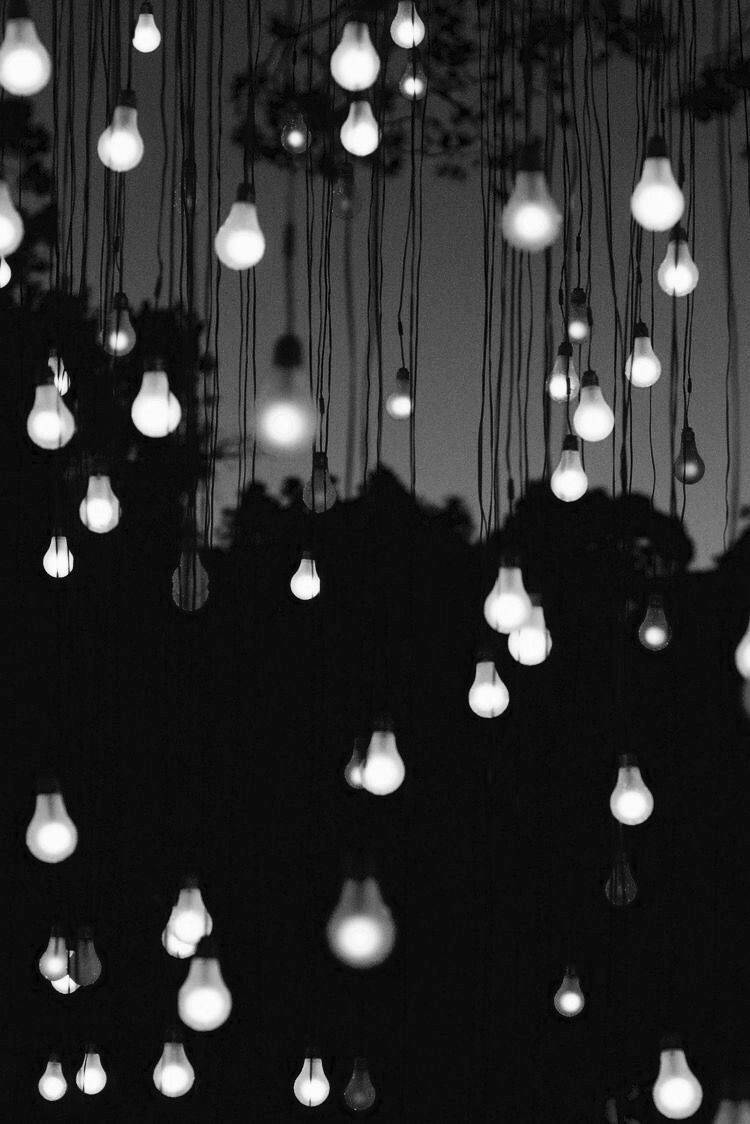 numerous lightbulbs, glowing light bulbs, darkness, SD Phone Wallpaper