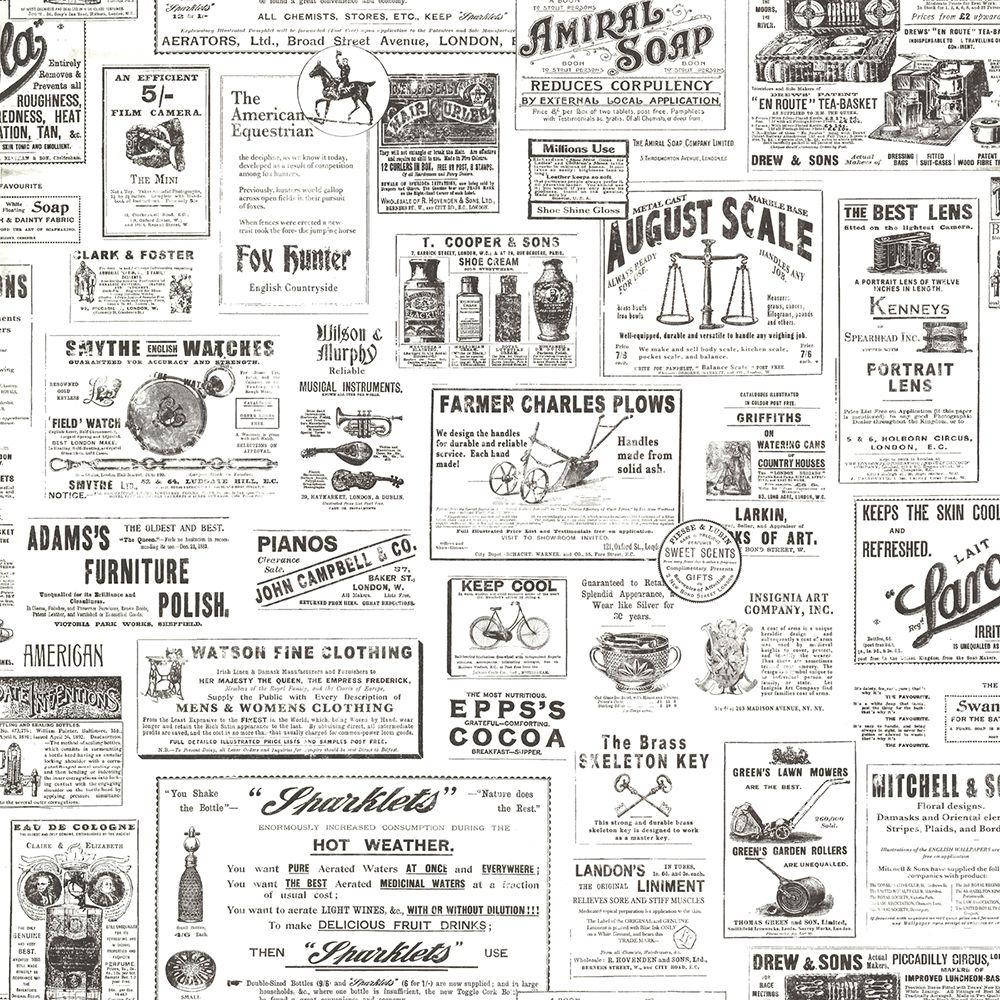 vintage newspaper page, early 20th century, black and white advertisements, SD Desktop Wallpaper
