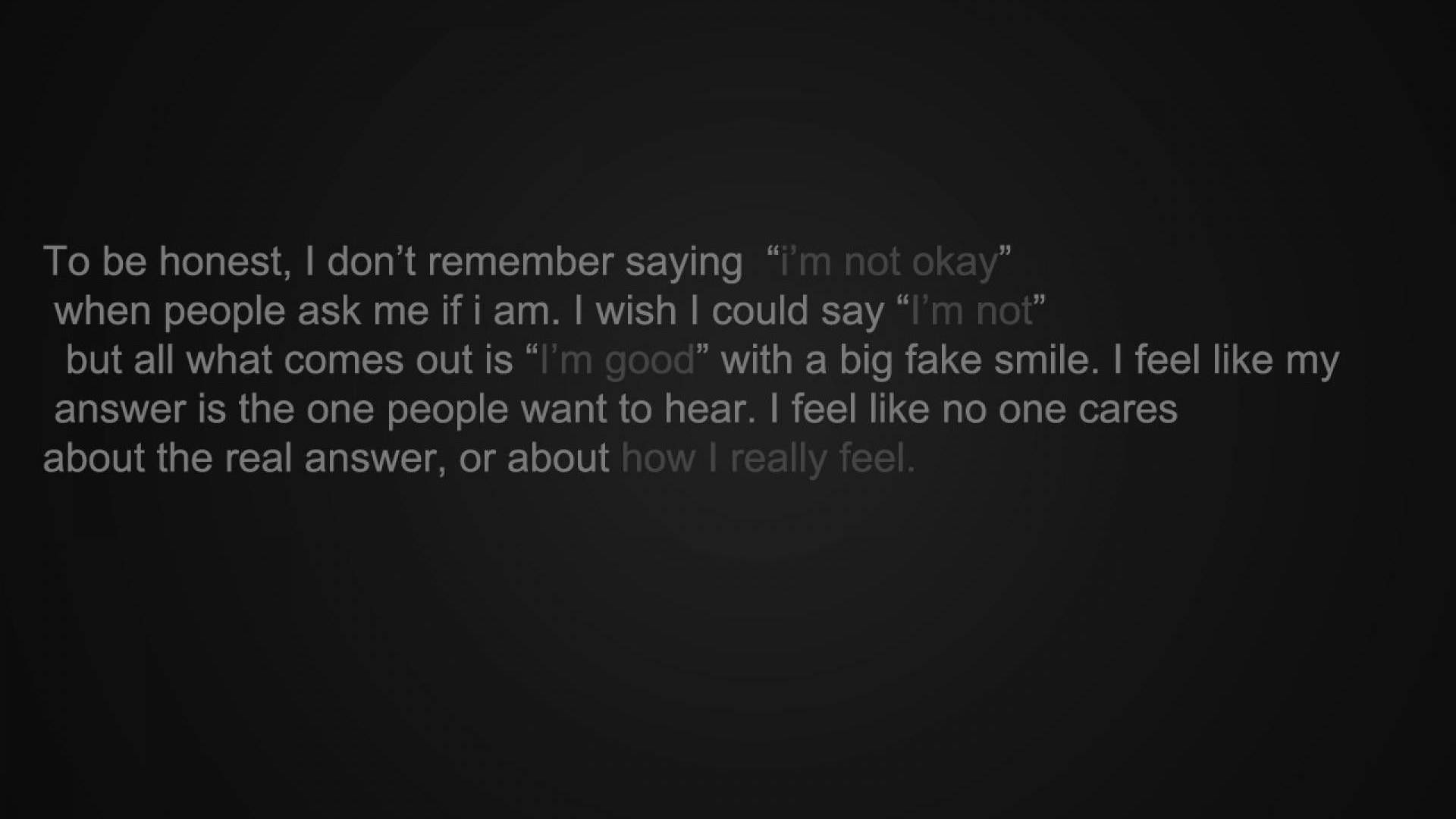 Aesthetic Black Quotes, white text, dark gradient background, Full HD Desktop Wallpaper