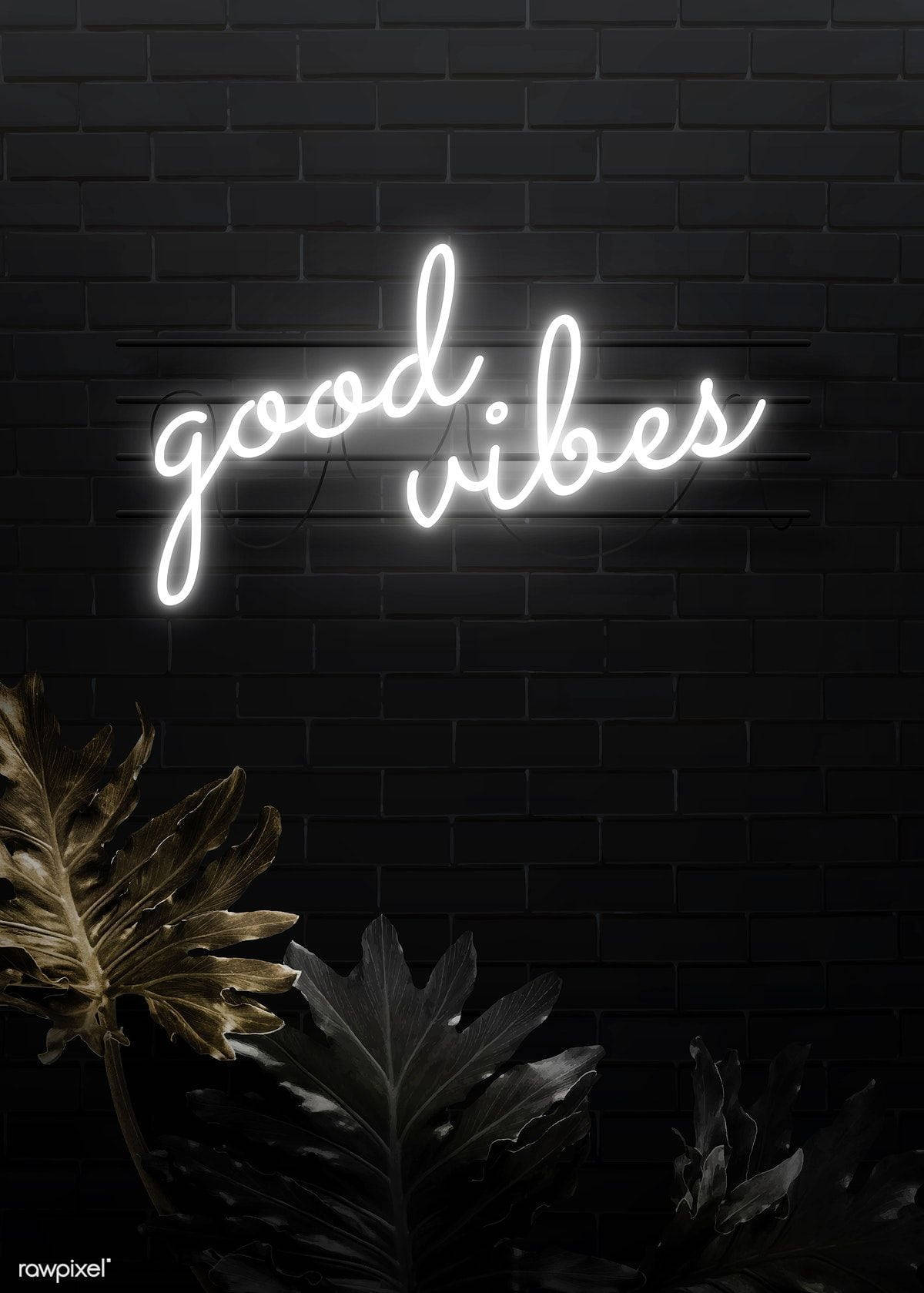 good vibes, neon sign, white neon, HD Phone Wallpaper