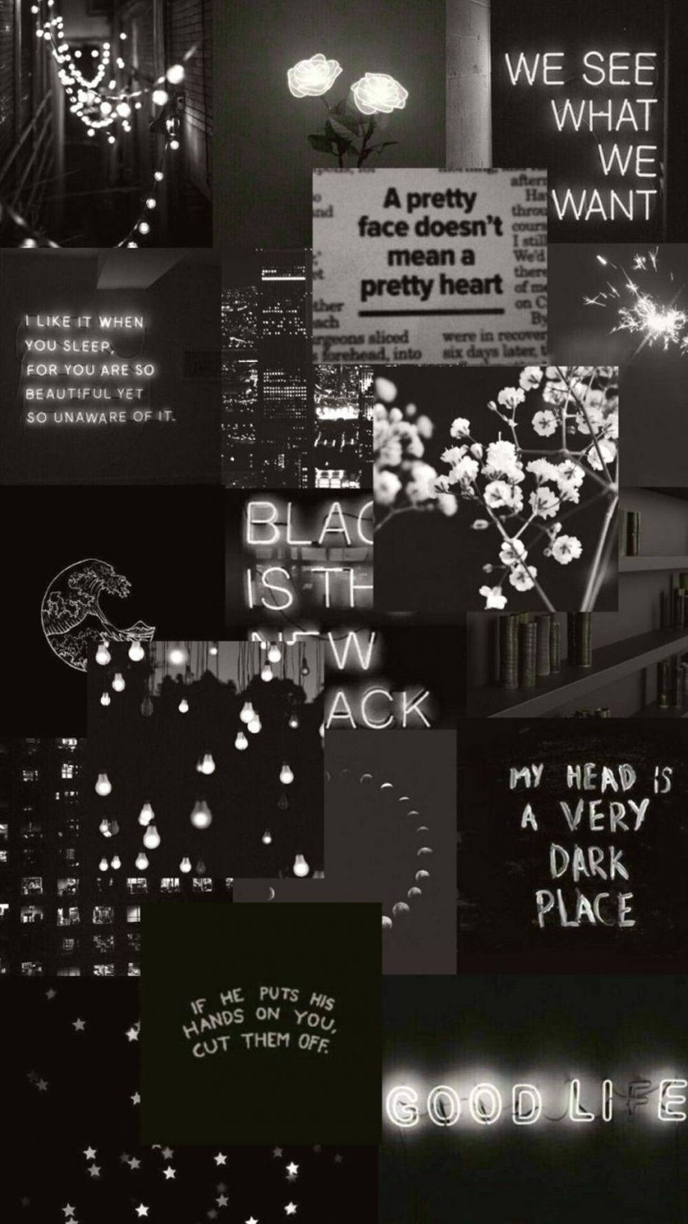 Good Lie, Aesthetic Black Quotes, black and white collage, HD Phone Wallpaper