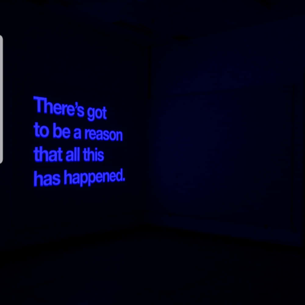 Aesthetic Blue Grunge, glowing blue text message, pitch black background, SD Desktop Wallpaper