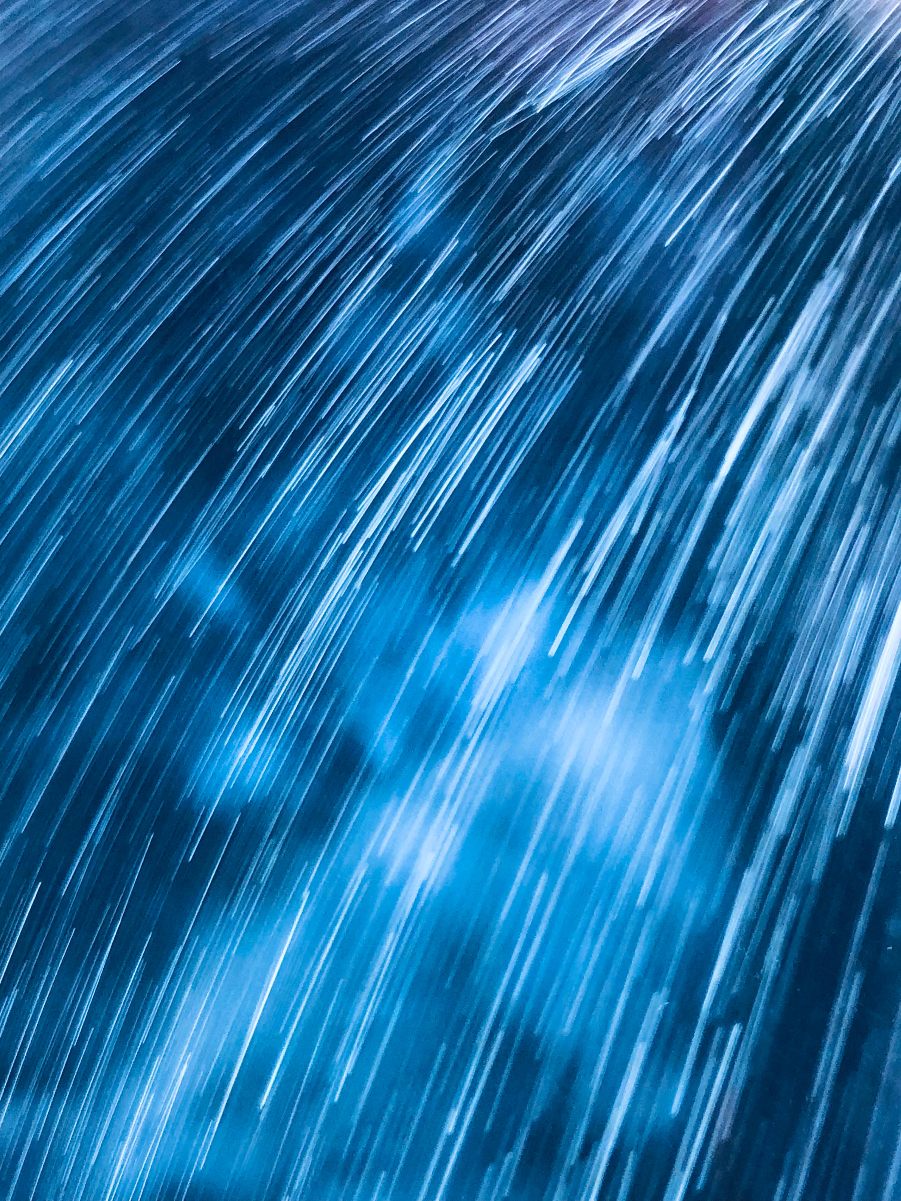 Aesthetic Blue iPhone, rainfall art, bright white light, 4K Phone Wallpaper