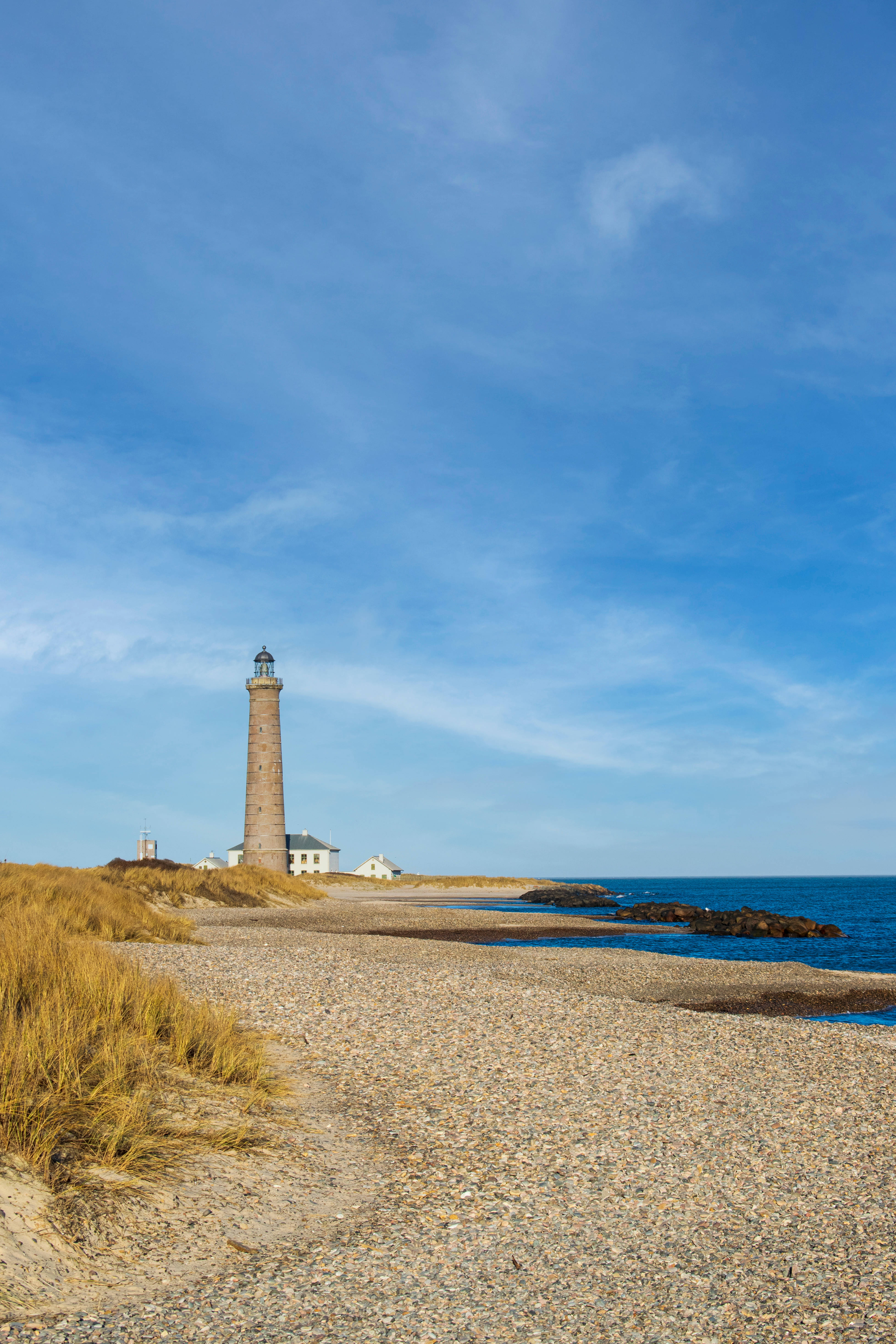 Aesthetic Blue iPhone, lighthouse, stone lighthouse, 5K Phone Wallpaper