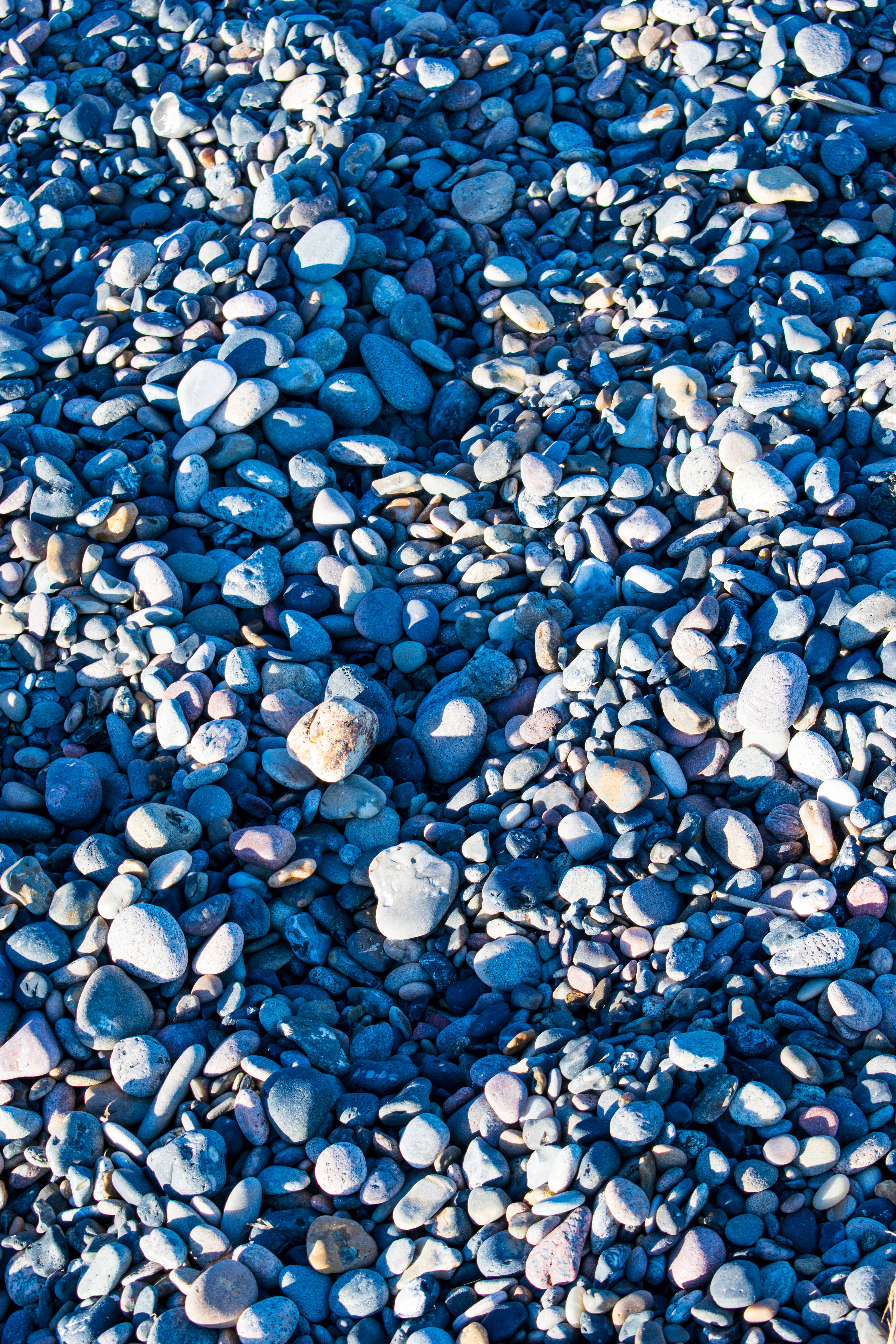 Aesthetic Blue iPhone, blue, gray pebbles, 5K Phone Wallpaper
