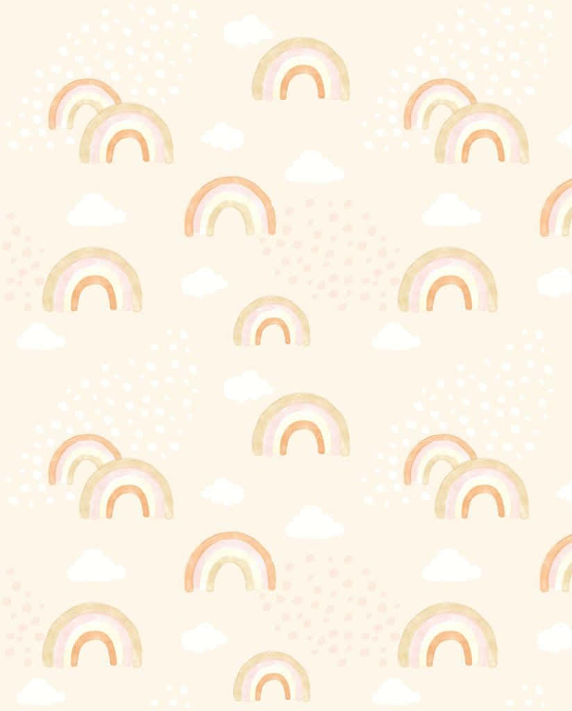 boho pastel, pastel watercolor rainbows, clouds, SD Phone Wallpaper