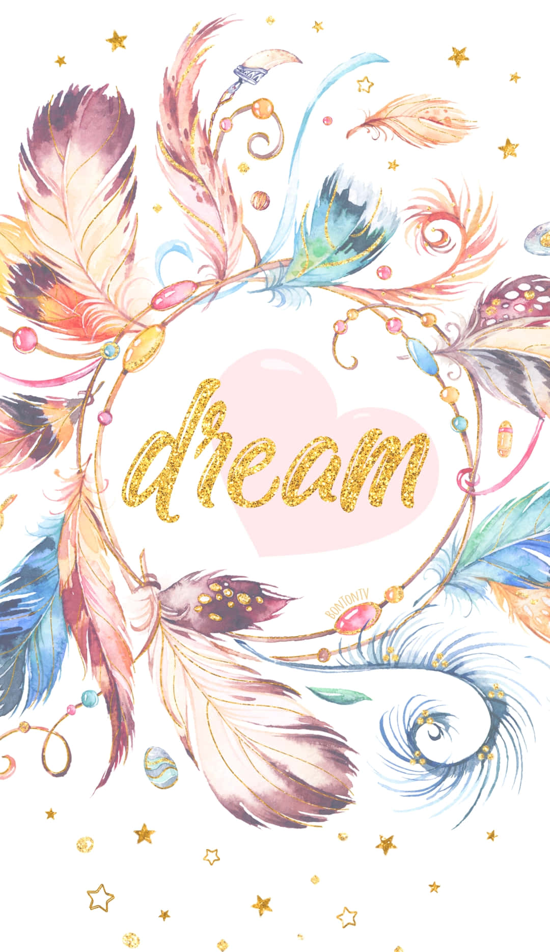 boho pastel, watercolor illustration, colorful feathers, HD Phone Wallpaper