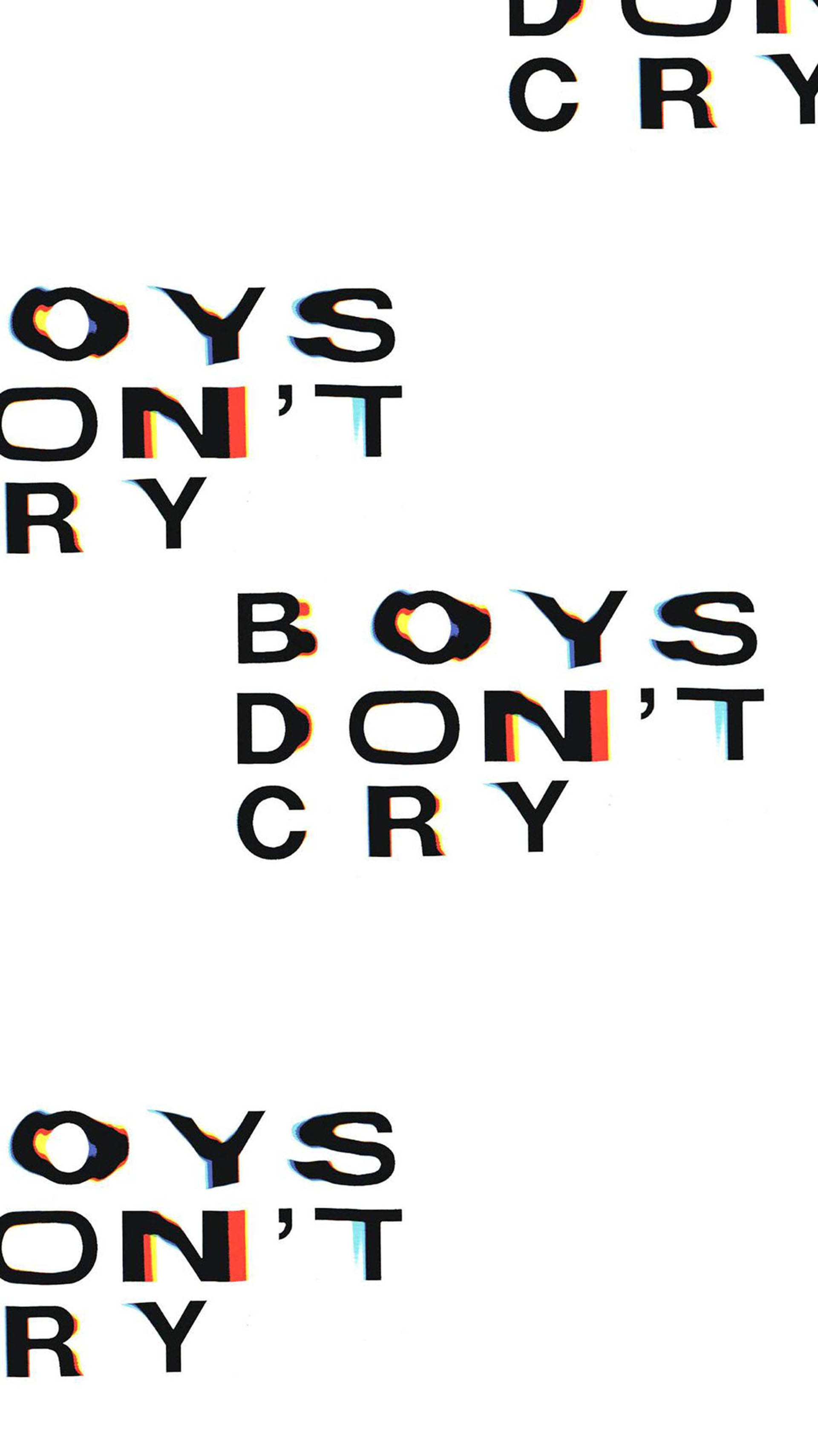 Aesthetic Boys Don't Cry, BOYS DON'T CRY, glitchy color distortion, 2K Phone Wallpaper