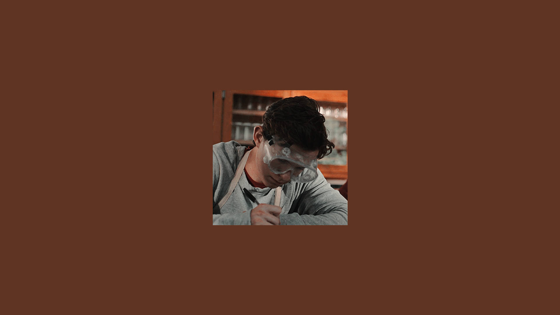 brown aesthetic boy, pottery wheel, flour-dusted face, Full HD Desktop Wallpaper