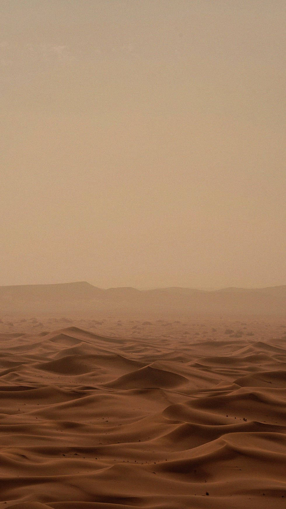 Aesthetic Brown, golden sand dunes, hazy orange sky, HD Phone Wallpaper