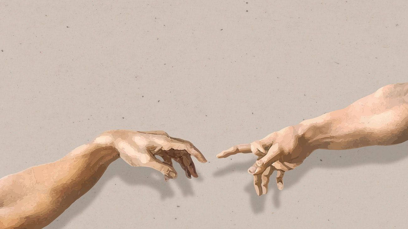 Brown Aesthetic God's Arms Laptop, hands, plain background, HD Desktop Wallpaper