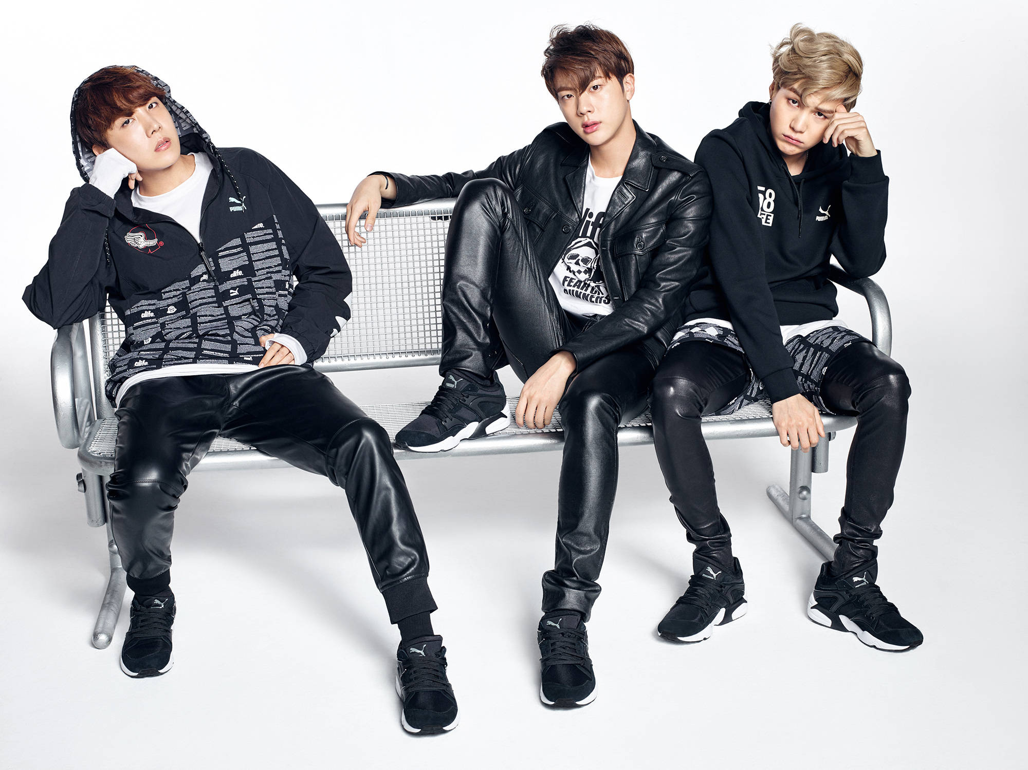 Aesthetic Bts, hyung line, black leather outfits, Full HD Desktop Wallpaper