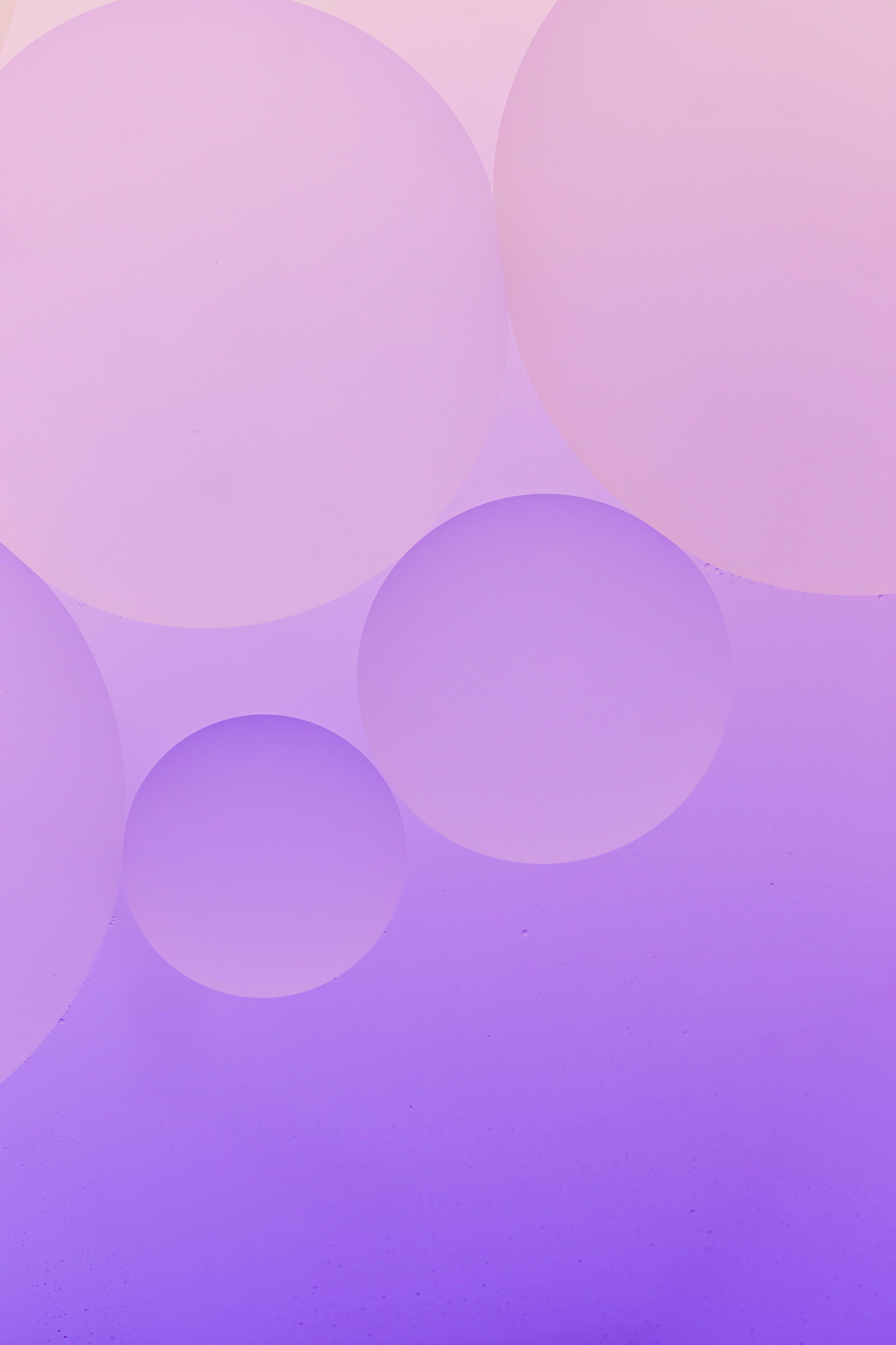 purple pastel aesthetic bubbles, soft gradient purple background, overlapping translucent circular shapes, 5K Phone Wallpaper
