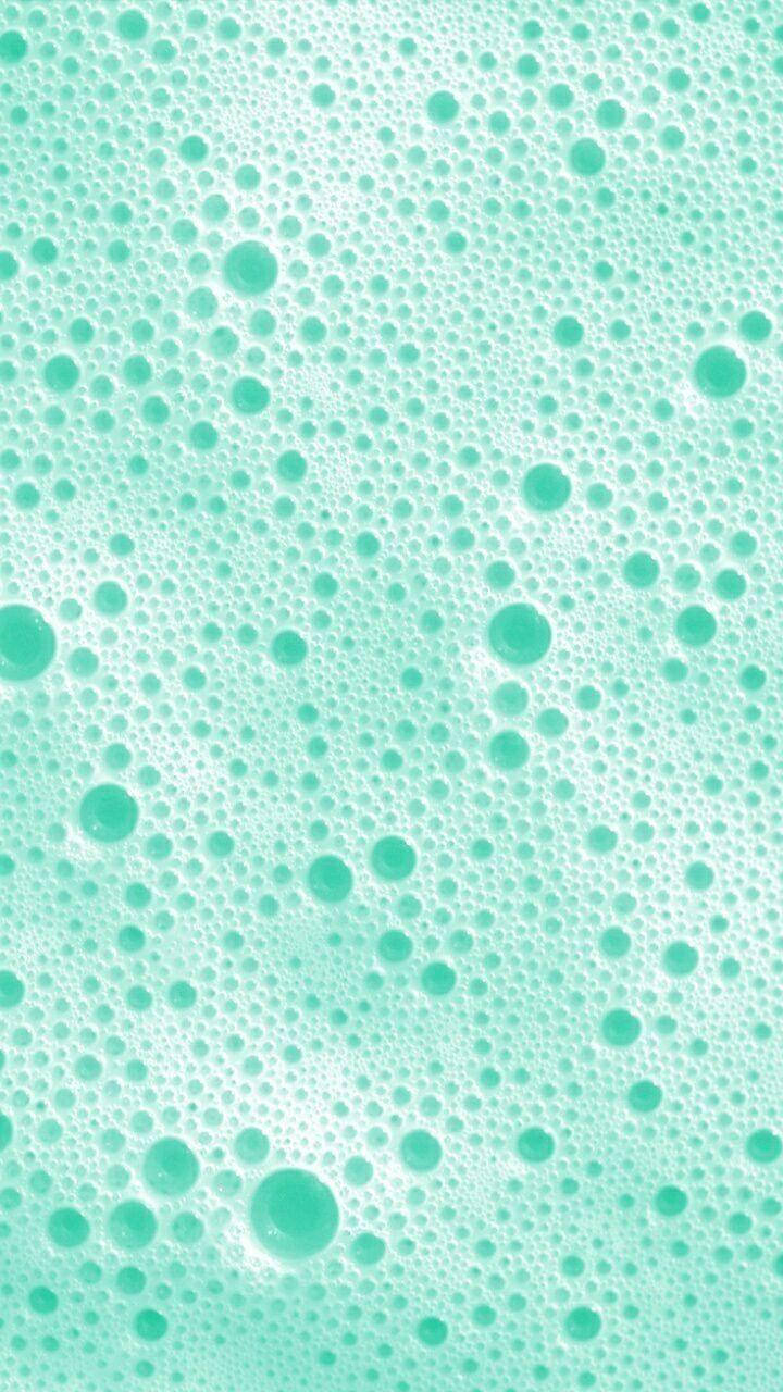 mint green, soap bubbles, soft textured surface, HD Phone Wallpaper