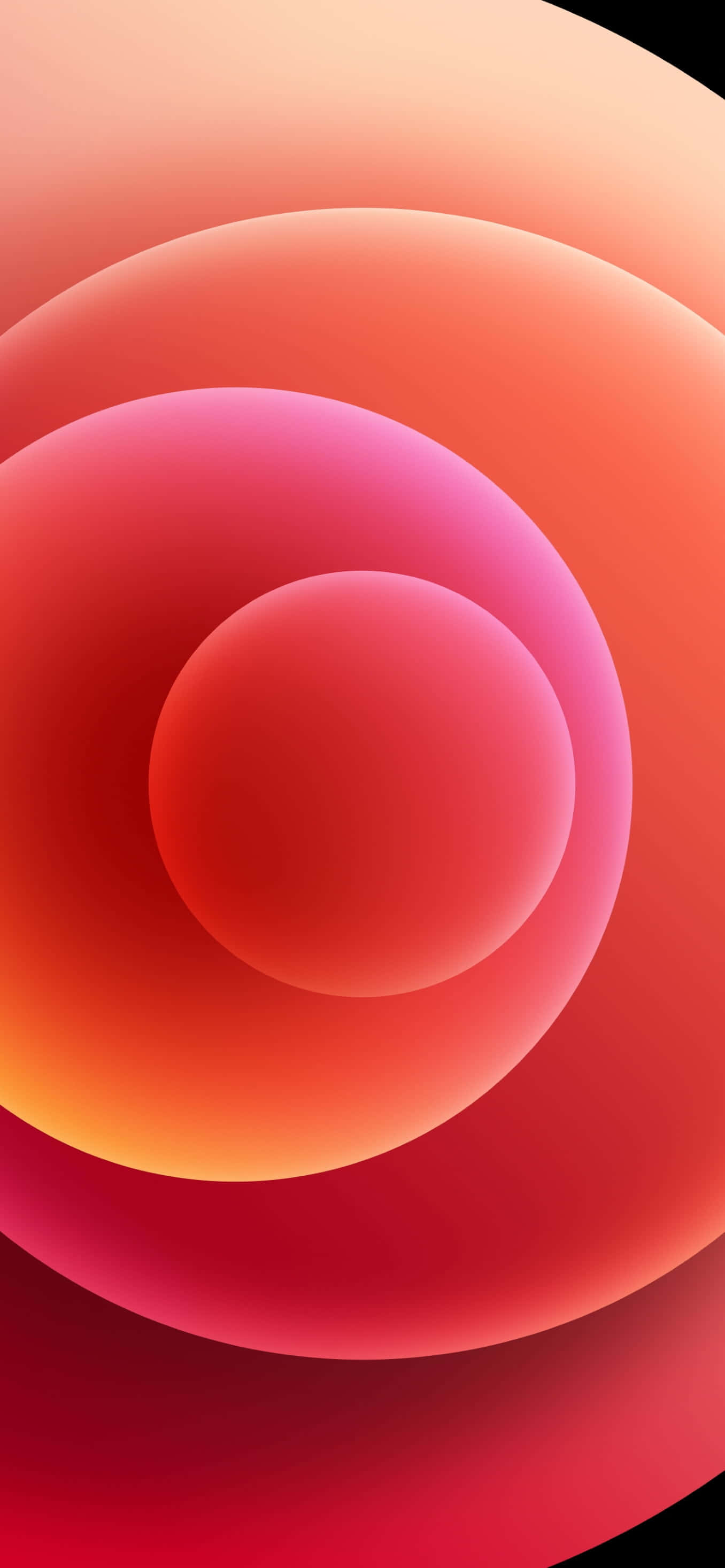 abstract red gradient bubbles, vibrant gradient spheres, warm reds, 2K Phone Wallpaper