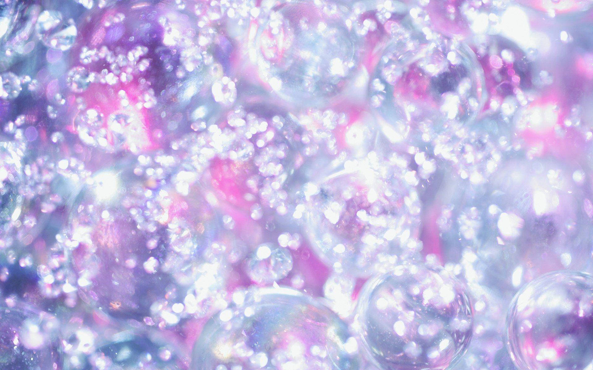 pink and blue bubbles, iridescent bubbles, soft pink purple and white light, Full HD Desktop Wallpaper