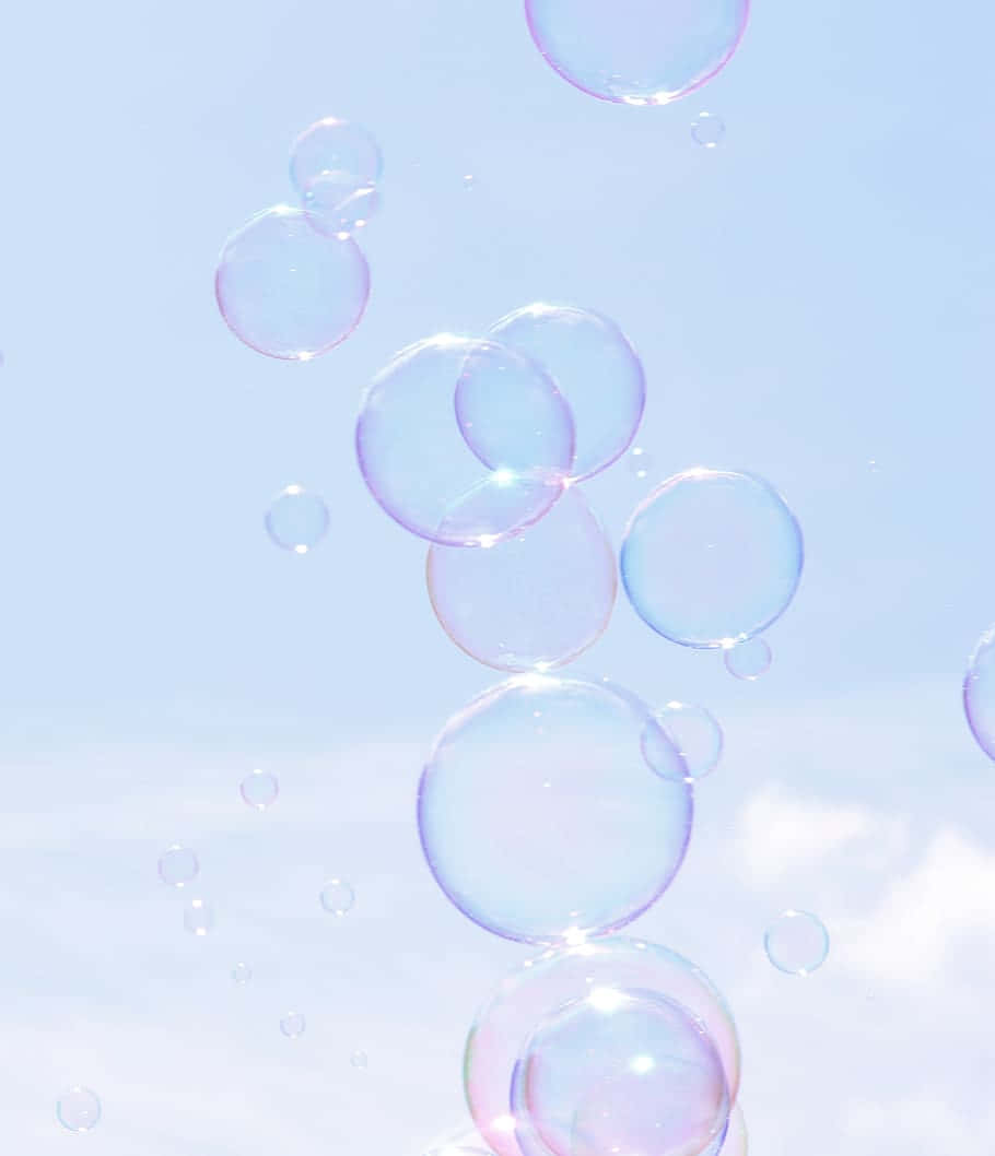ethereal soap bubbles, translucent soap bubbles, iridescent rainbow highlights, SD Phone Wallpaper