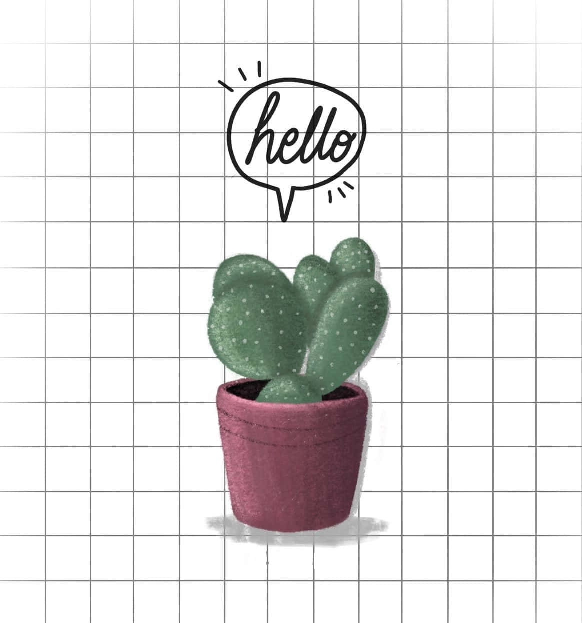 Aesthetic Cactus, green cactus, maroon pot, SD Phone Wallpaper