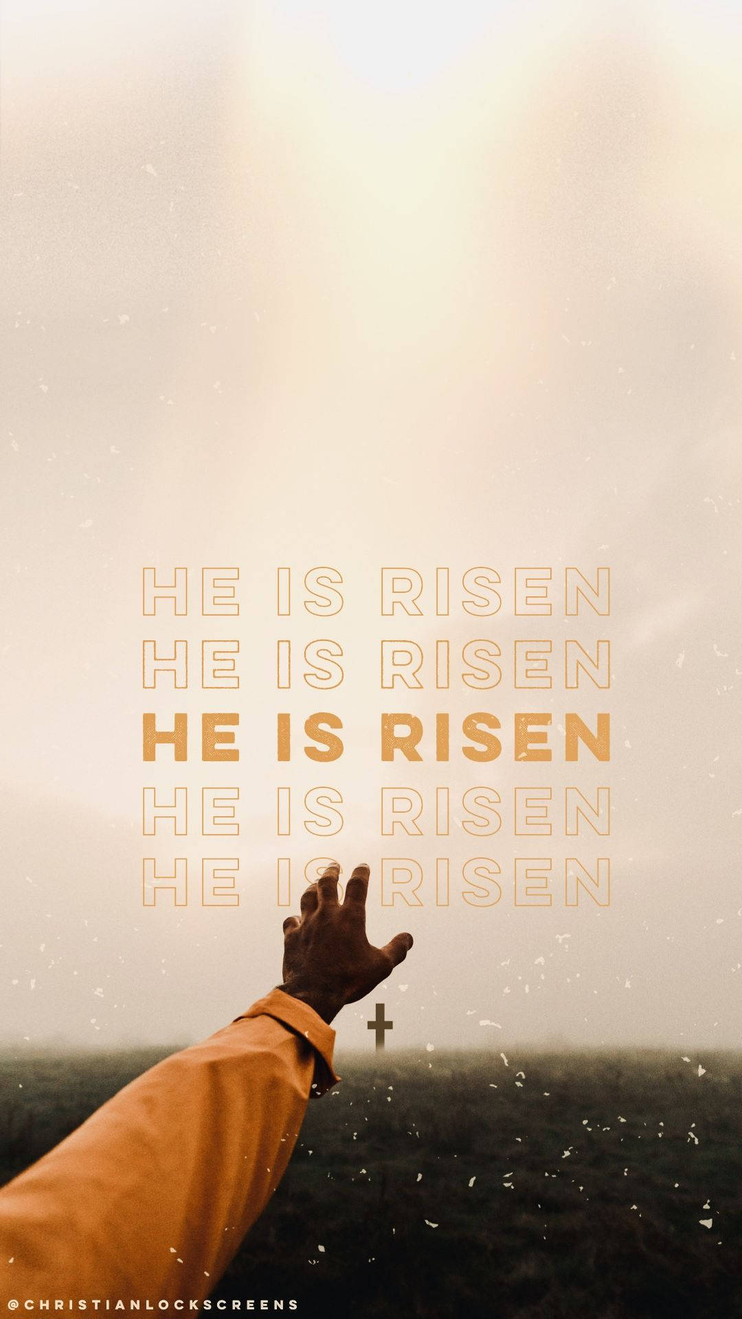 he is risen, golden light, hazy horizon, Full HD Phone Wallpaper