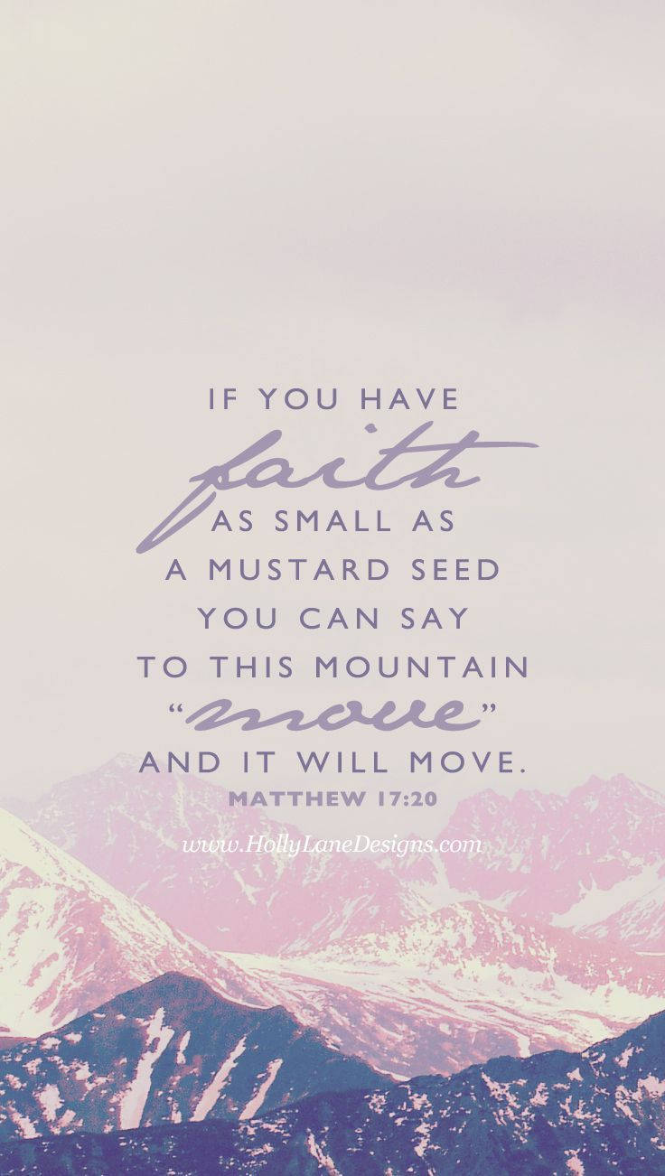 mountain range, soft pink and purple hues, motivational biblical quote, HD Phone Wallpaper