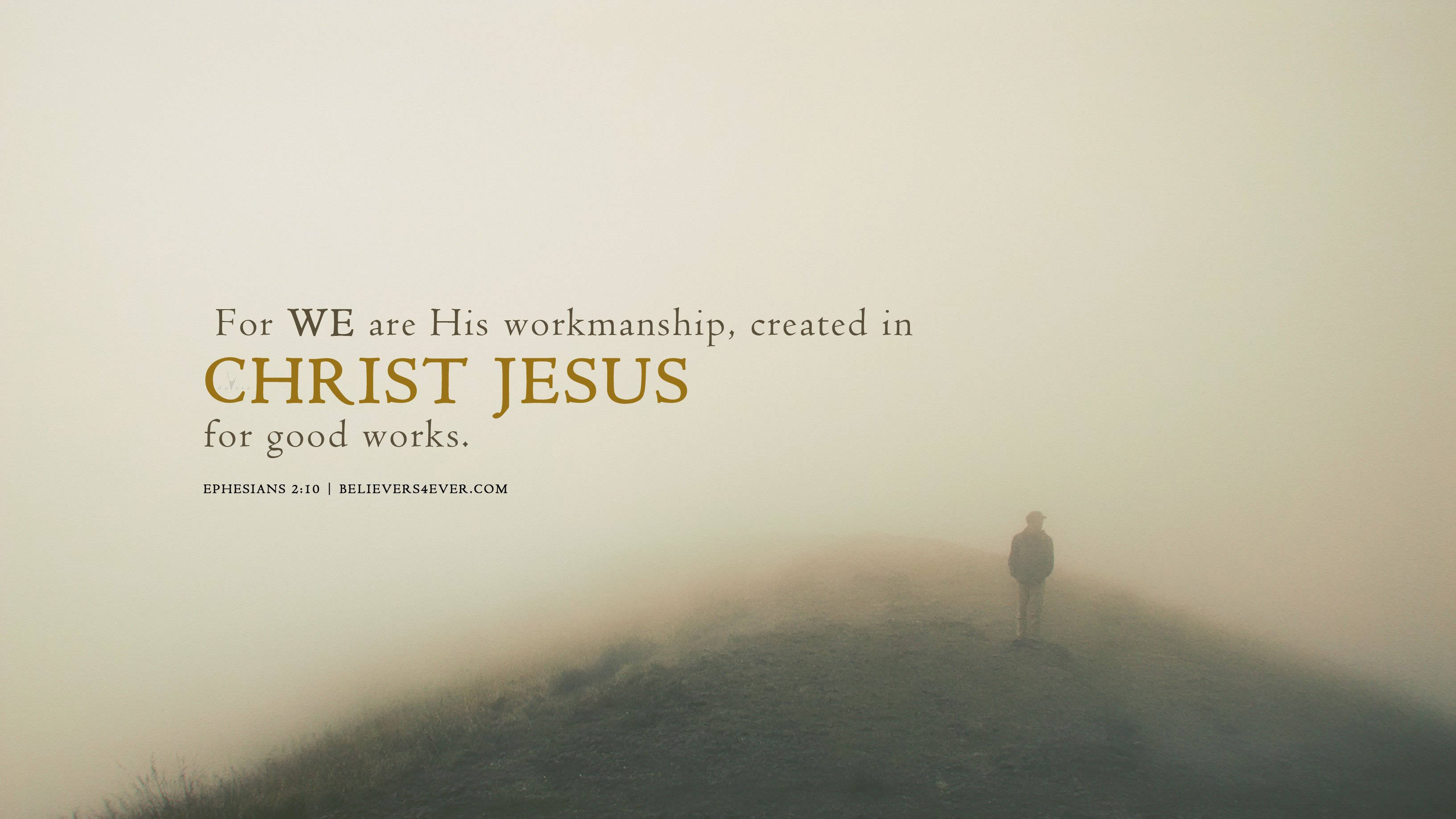 Aesthetic Christian, biblical quote, misty hill, 2K Desktop Wallpaper